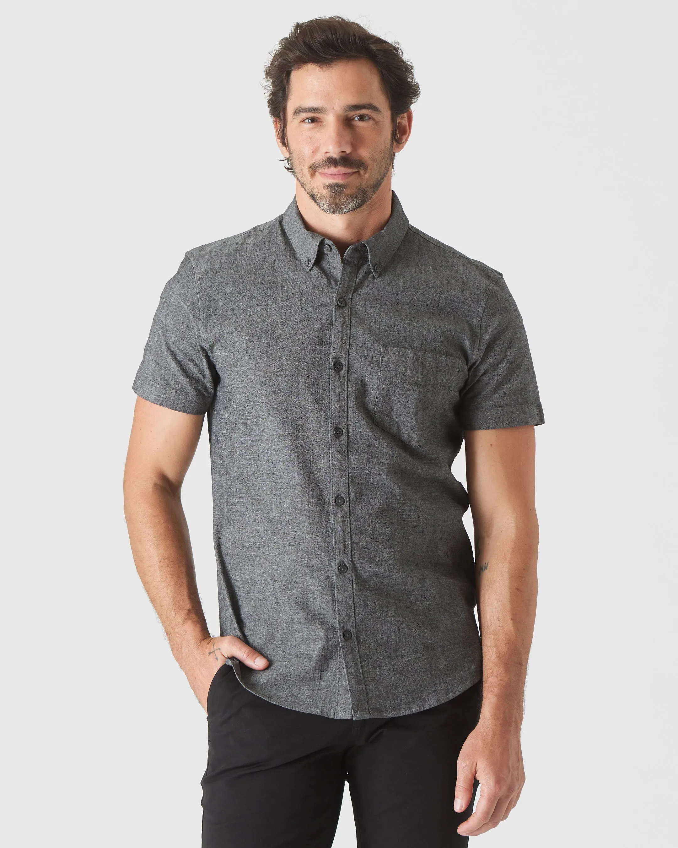 Short Sleeve Stretch Chambray Shirt 3-Pack sold by True Classic product image thumbnail 2