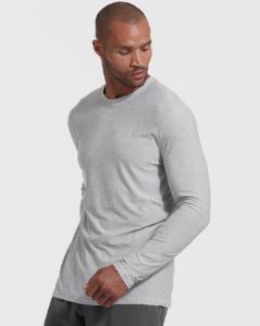 Heather Light Gray Active Long Sleeve Crew Neck sold by True Classic