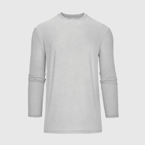 Heather Light Gray Active Long Sleeve Crew Neck sold by True Classic