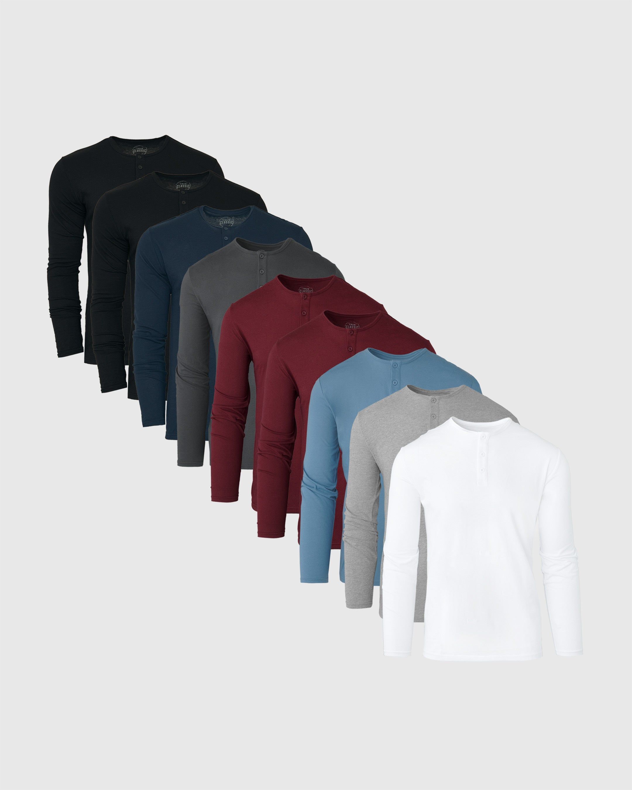 Essential Long Sleeve Henley 9-Pack sold by True Classic