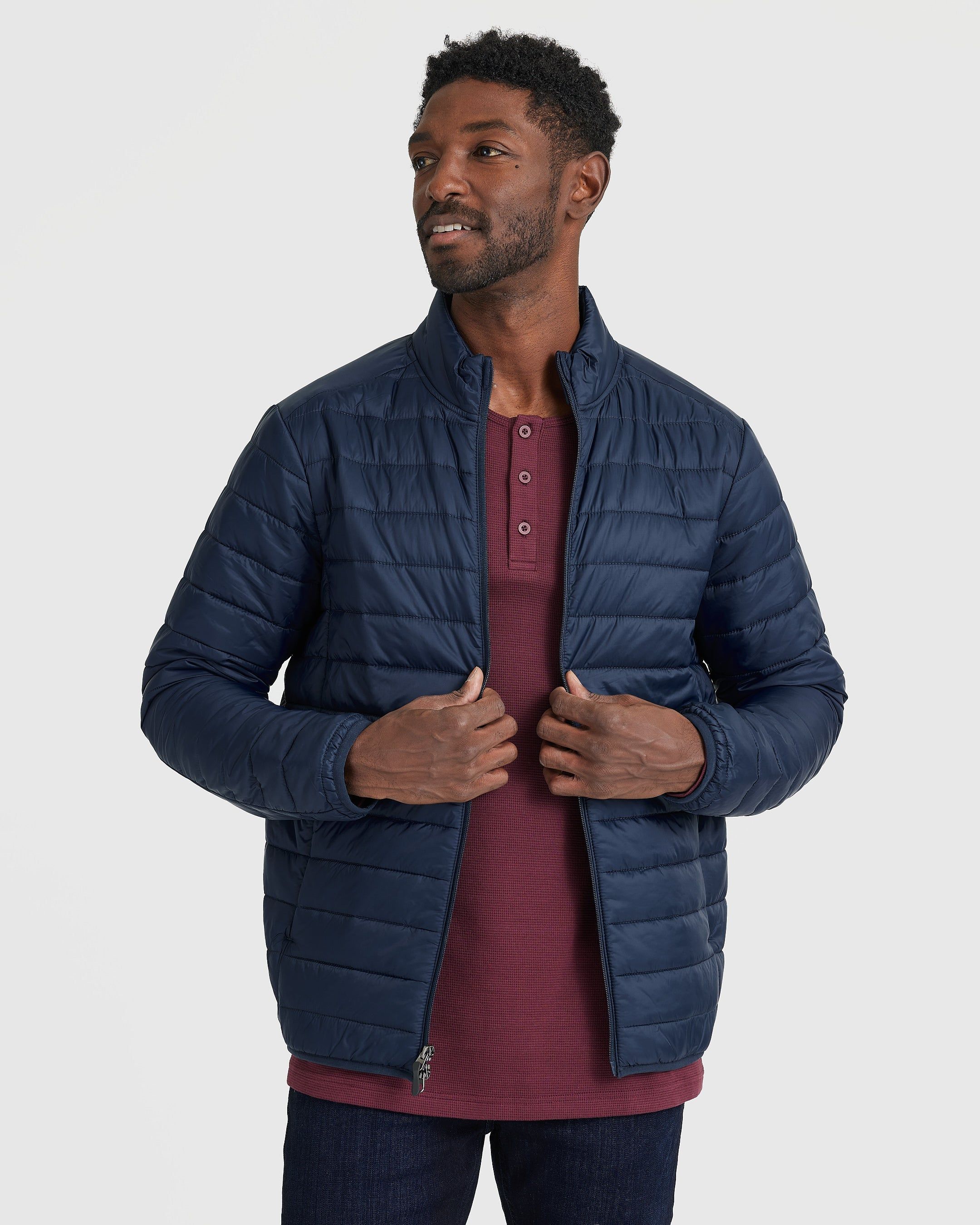 Navy Puffer Jacket sold by True Classic