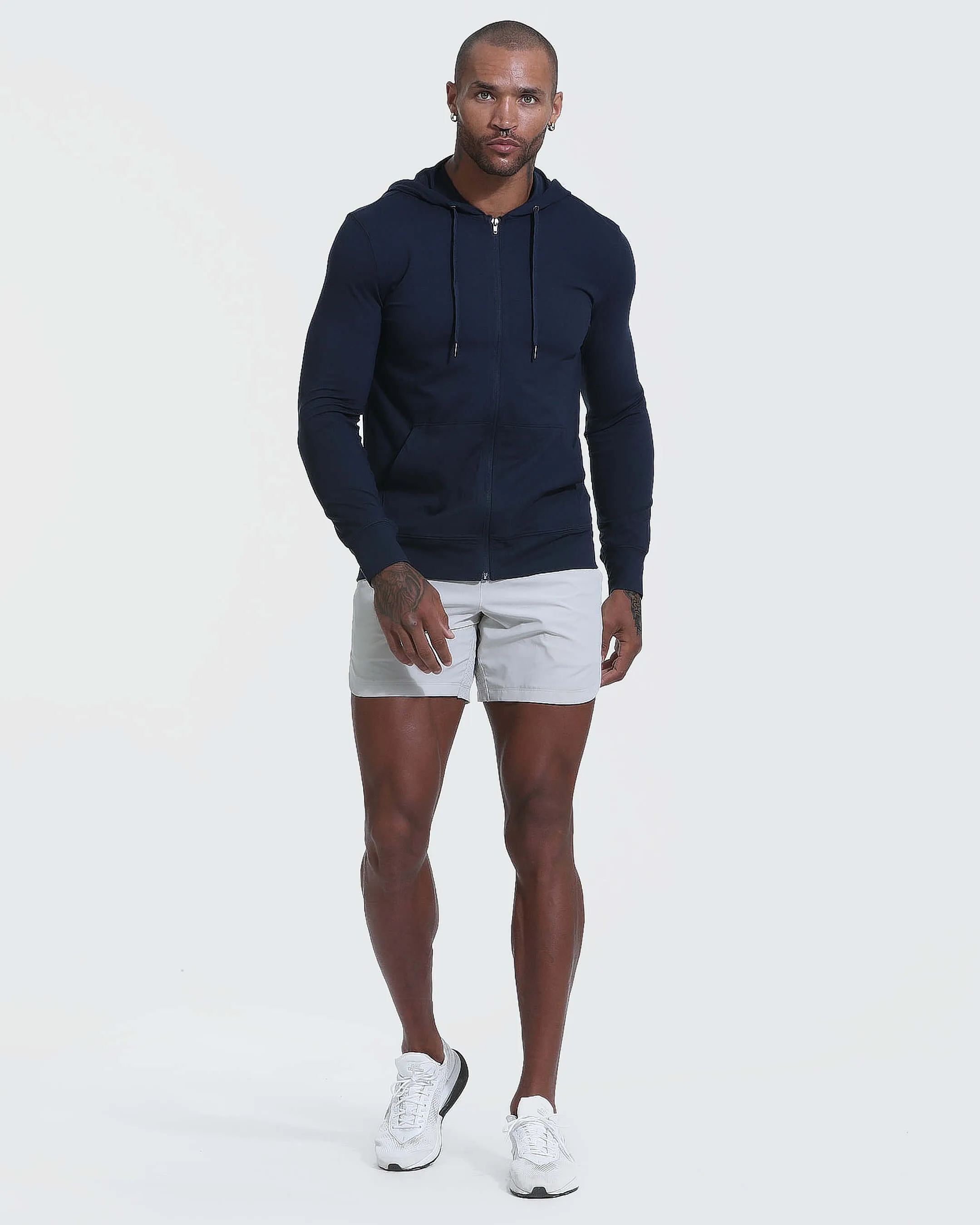 Dark Heather Navy Active Comfort Full Zip Hoodie sold by True Classic product image thumbnail 5