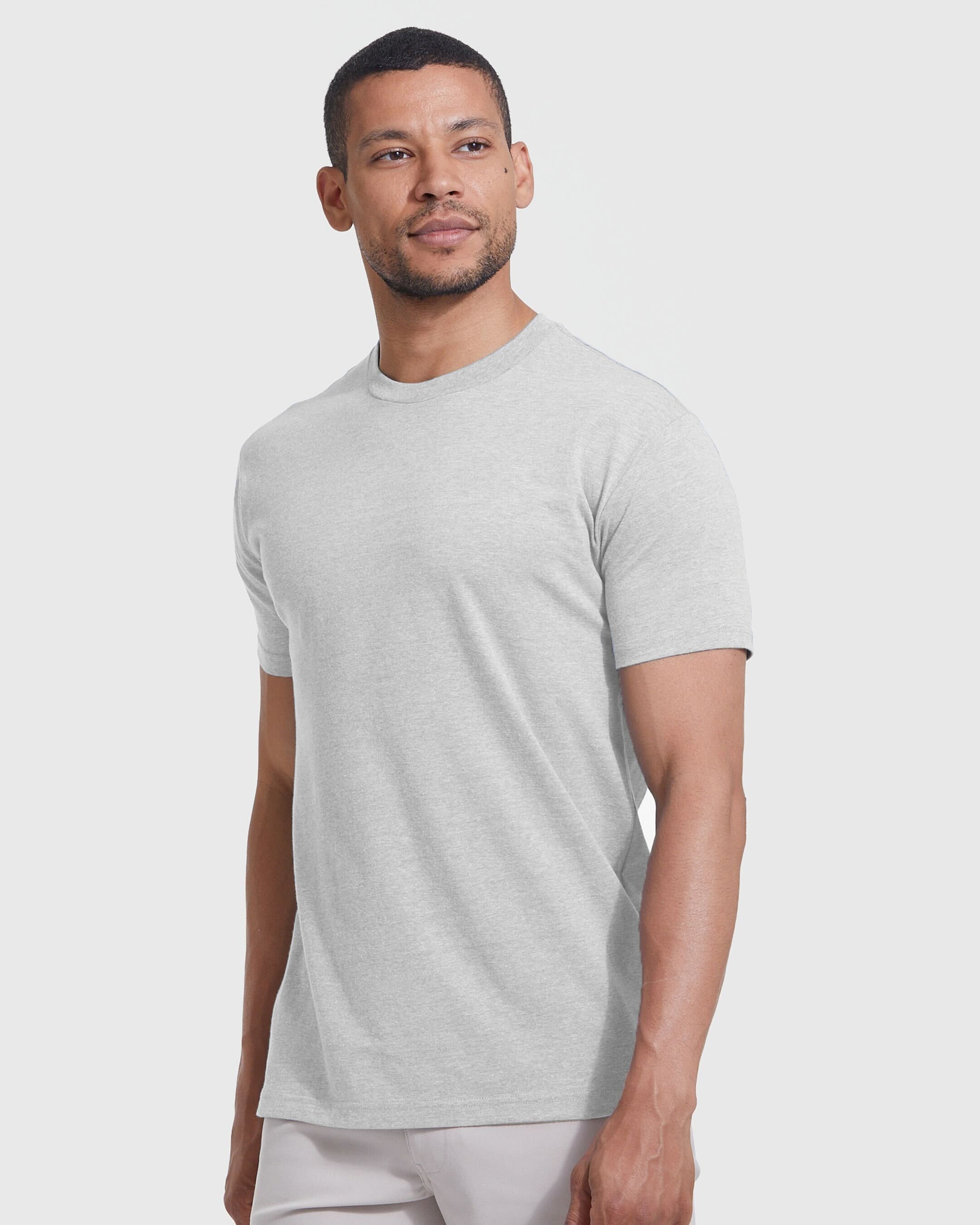 Light Camel Cream Heather Crew Neck T-Shirt sold by True Classic