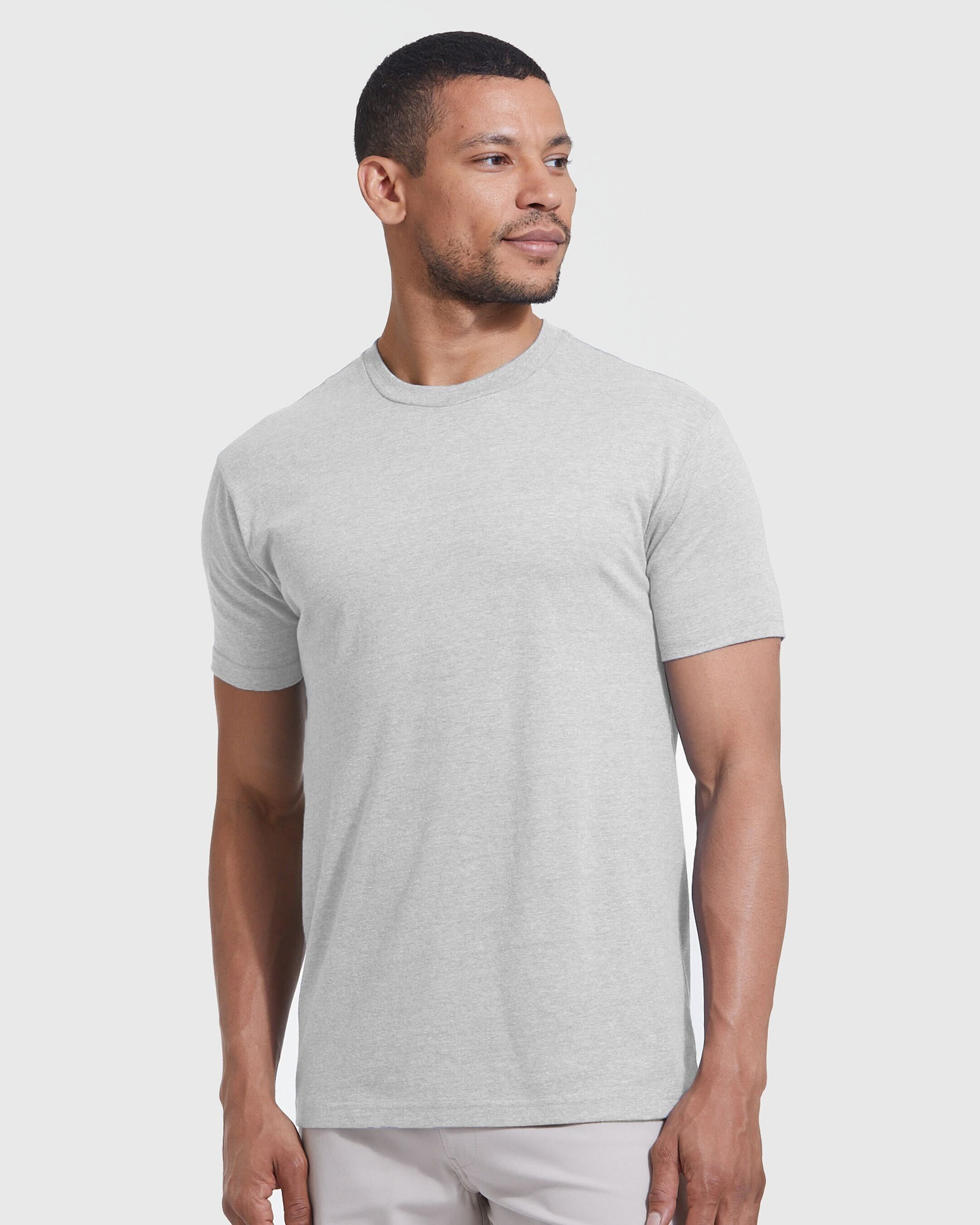 Light Camel Cream Heather Crew Neck T-Shirt sold by True Classic product image thumbnail 4