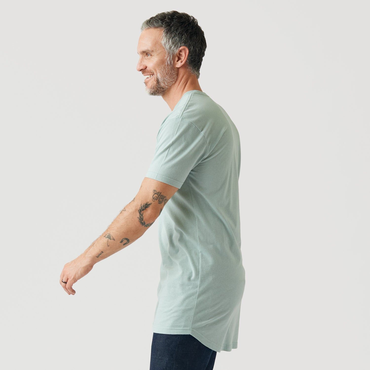Sage Tall Round Hem Crew Neck T-Shirt sold by True Classic product image thumbnail 4