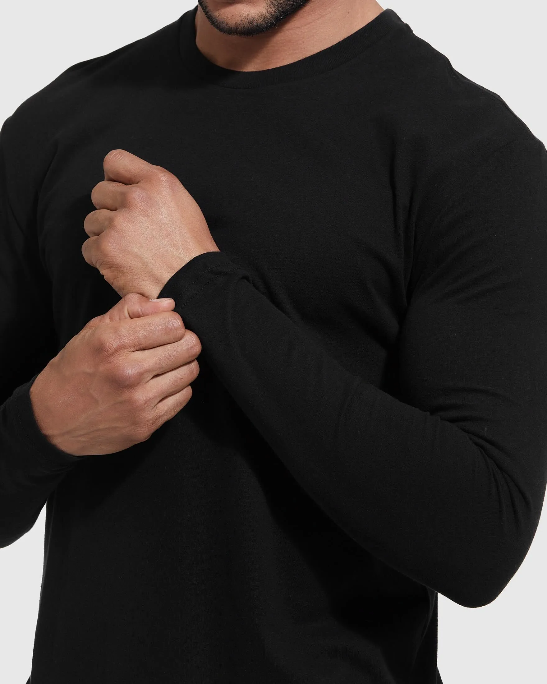 Black Classic Long Sleeve Crew Neck sold by True Classic product image thumbnail 5