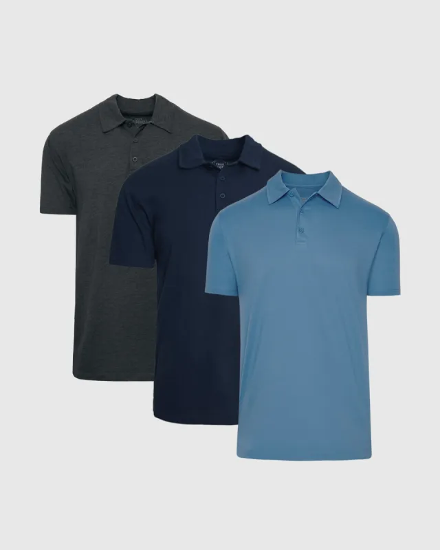 Blues Short Sleeve Polo 3-Pack sold by True Classic