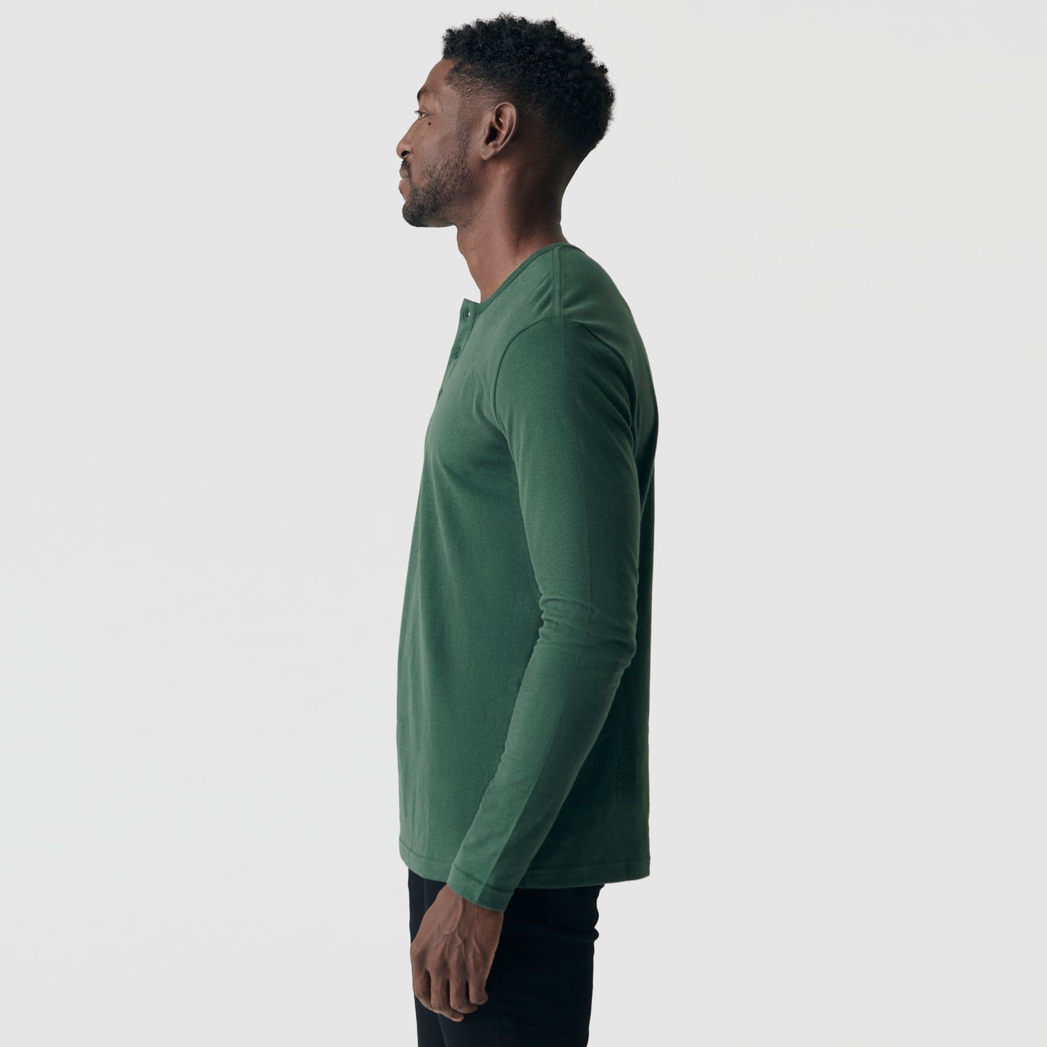 Hunter Green Long Sleeve Henley sold by True Classic product image thumbnail 4