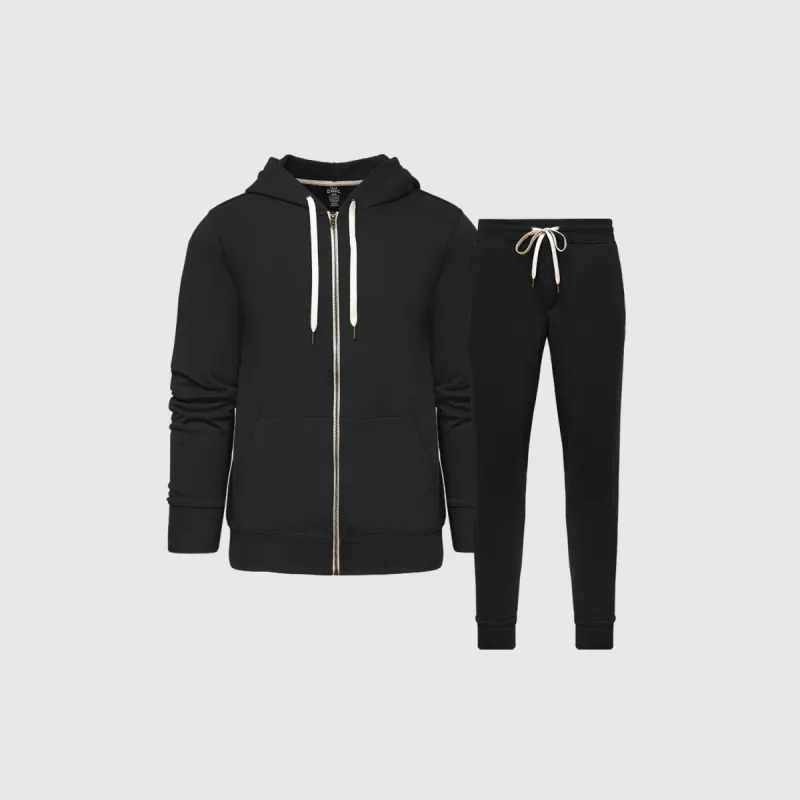 Black Fleece Zip Hoodie and Jogger Set sold by True Classic