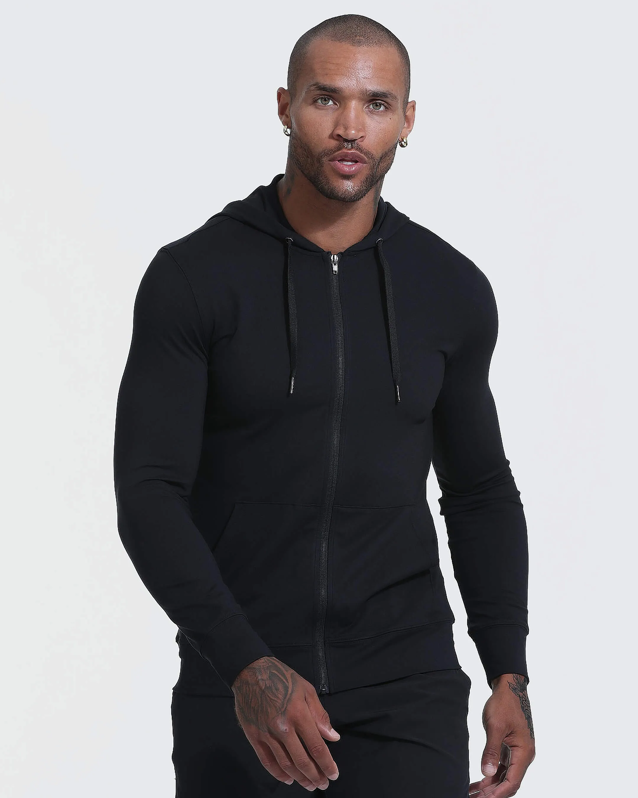 Black Active Comfort Full Zip Hoodie sold by True Classic