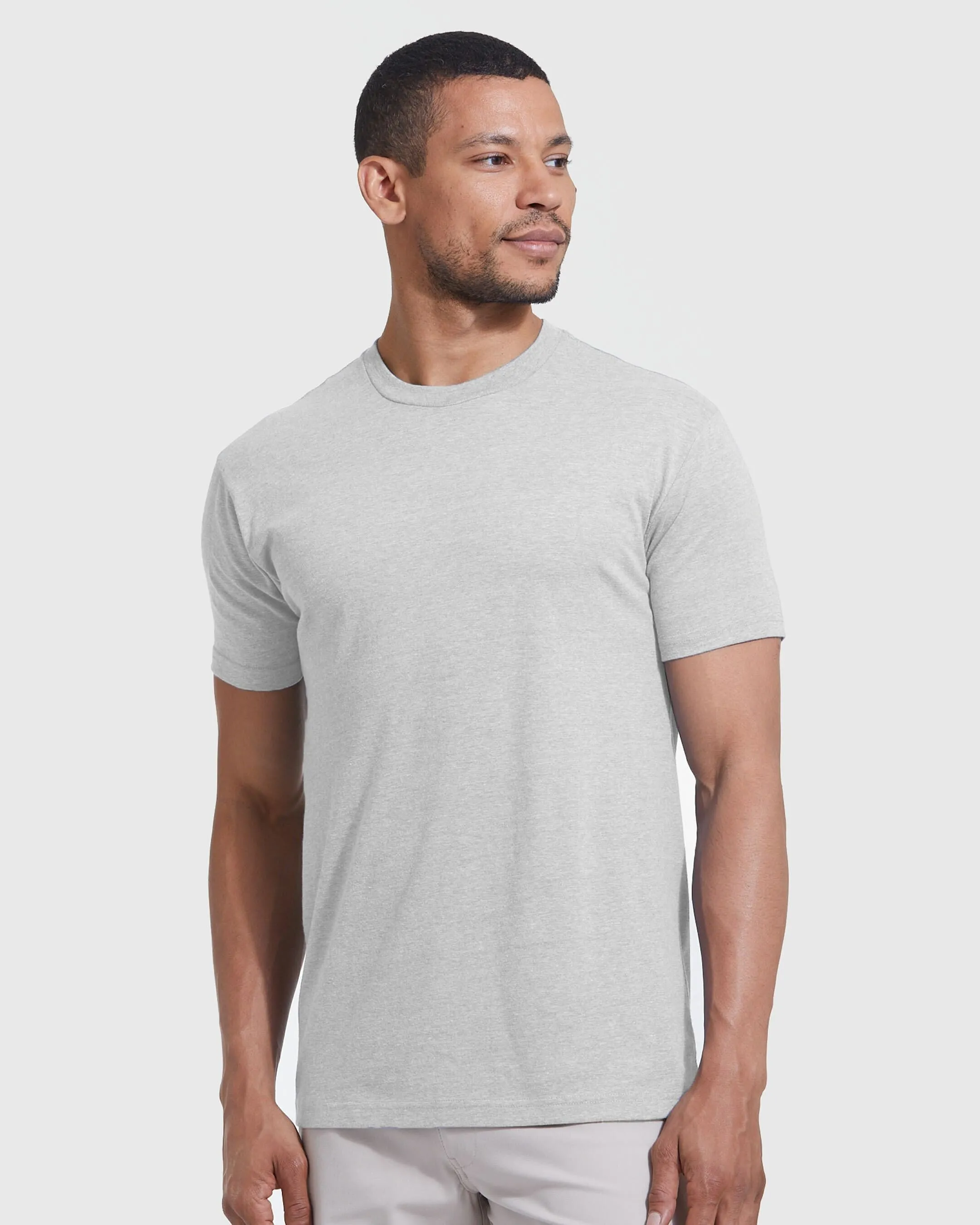 Light Heather Gray Classic Crew Neck sold by True Classic product image thumbnail 4