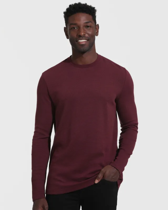 Mahogany Long Sleeve Waffle Crew sold by True Classic