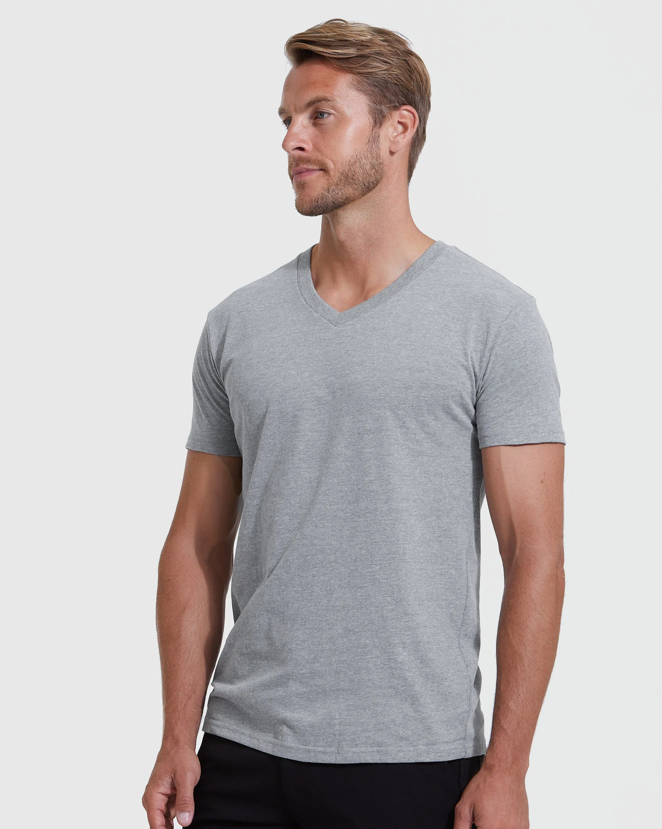Heather Gray Classic V-Neck sold by True Classic product image thumbnail 3
