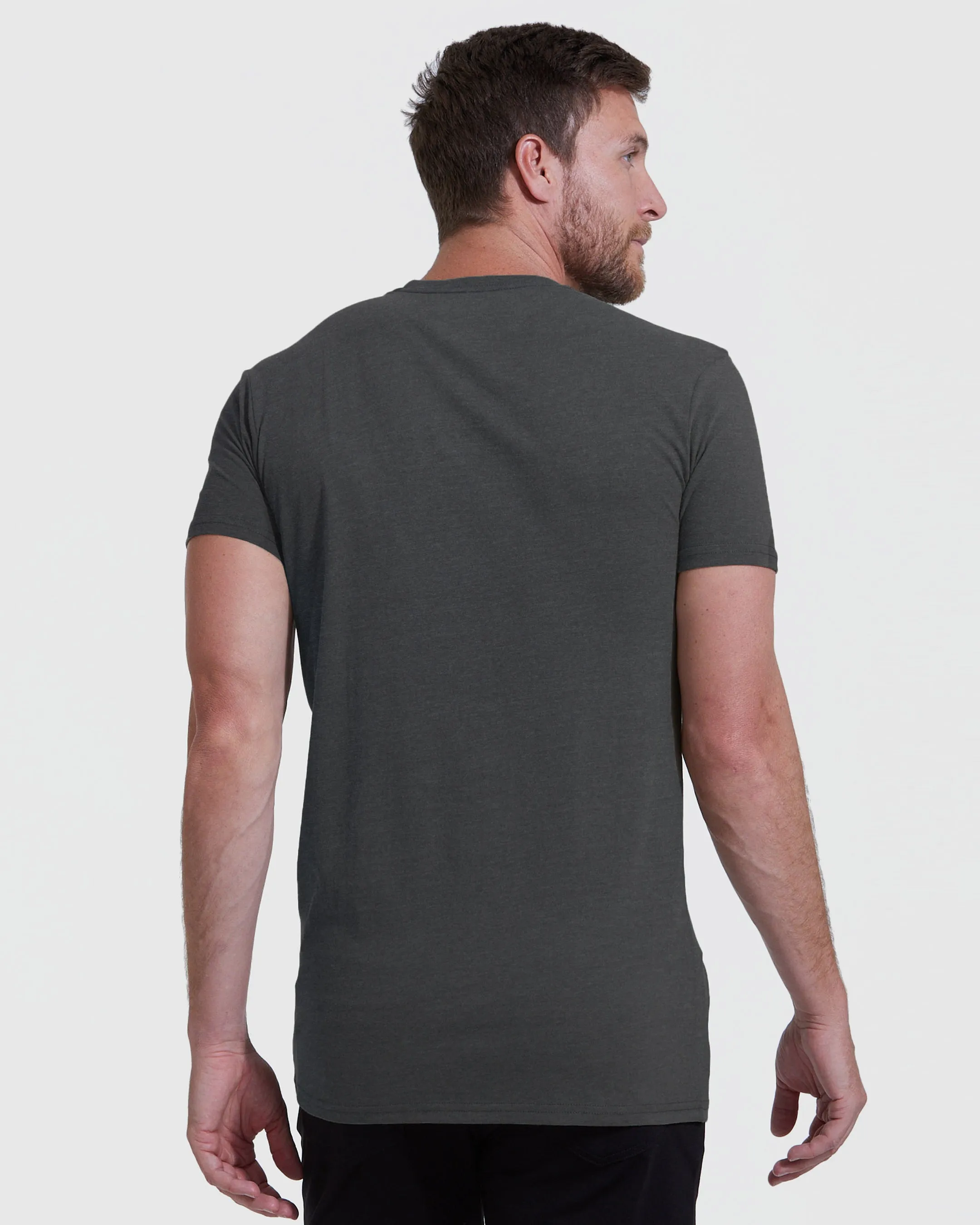 Charcoal Heather Gray Short Sleeve Tall Crew sold by True Classic product image thumbnail 3