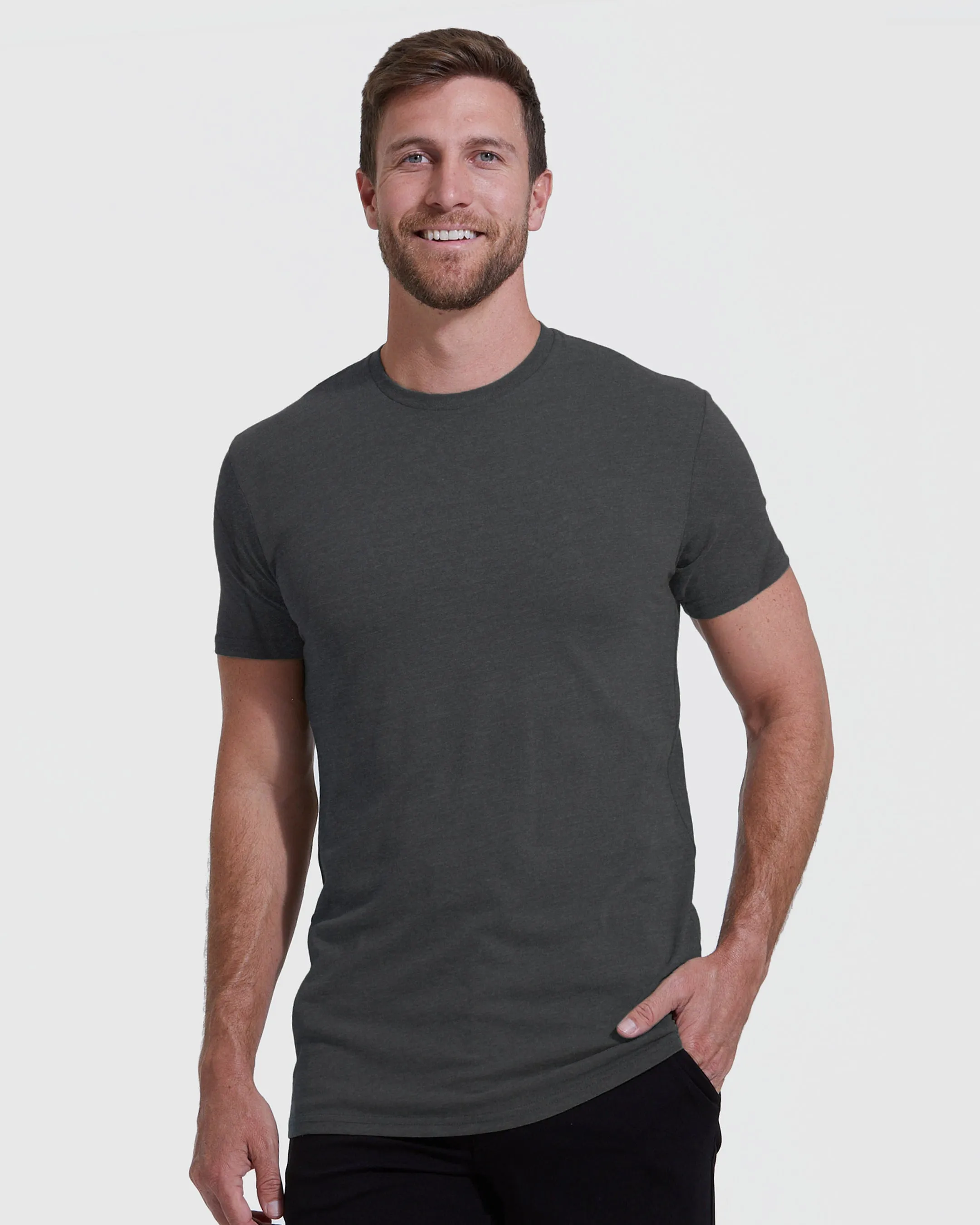 Charcoal Heather Gray Short Sleeve Tall Crew sold by True Classic
