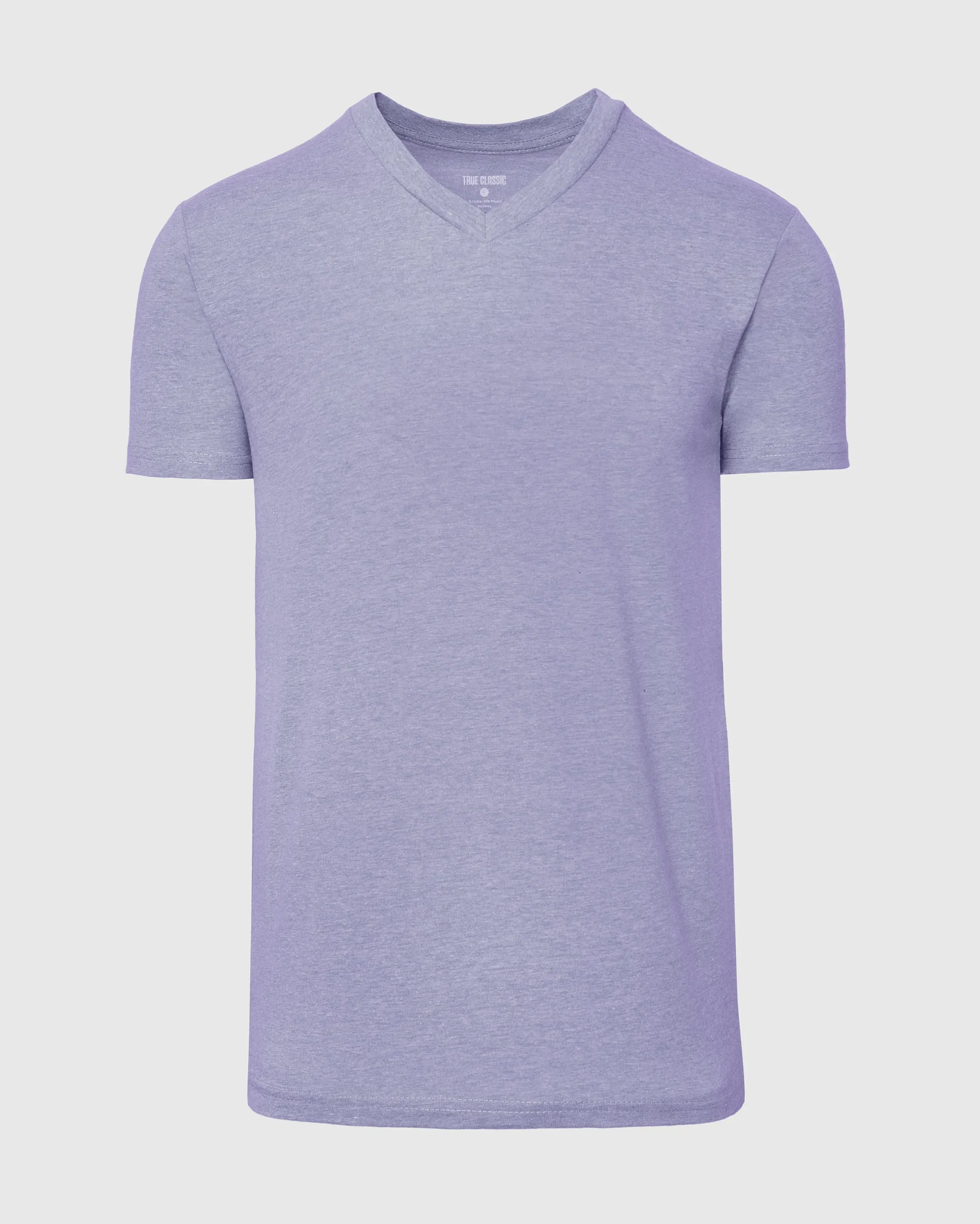 Heather Dark Orchid Short Sleeve Vee Neck T Shirt sold by True Classic product image thumbnail 2