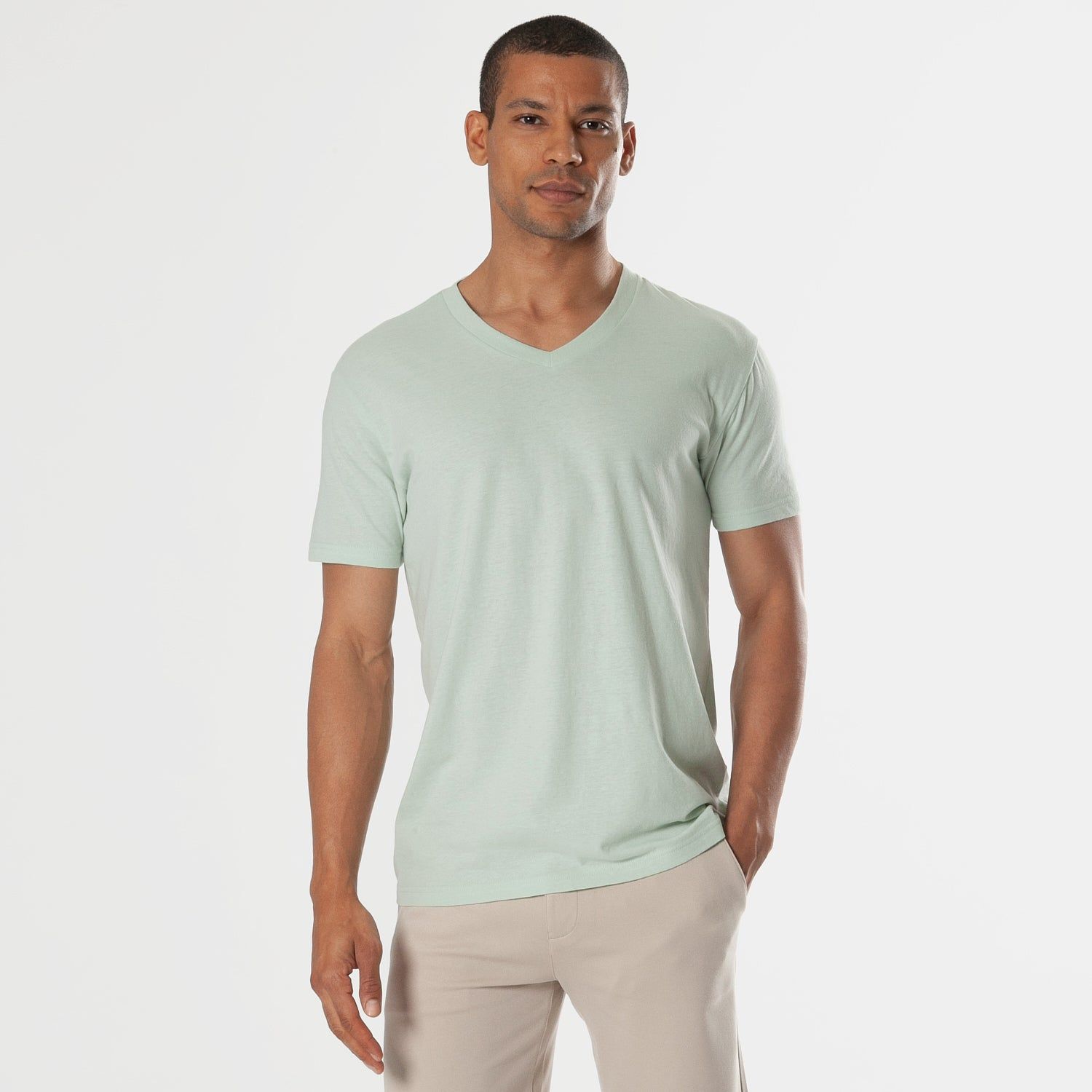 Green Lapis V-Neck Tee sold by True Classic