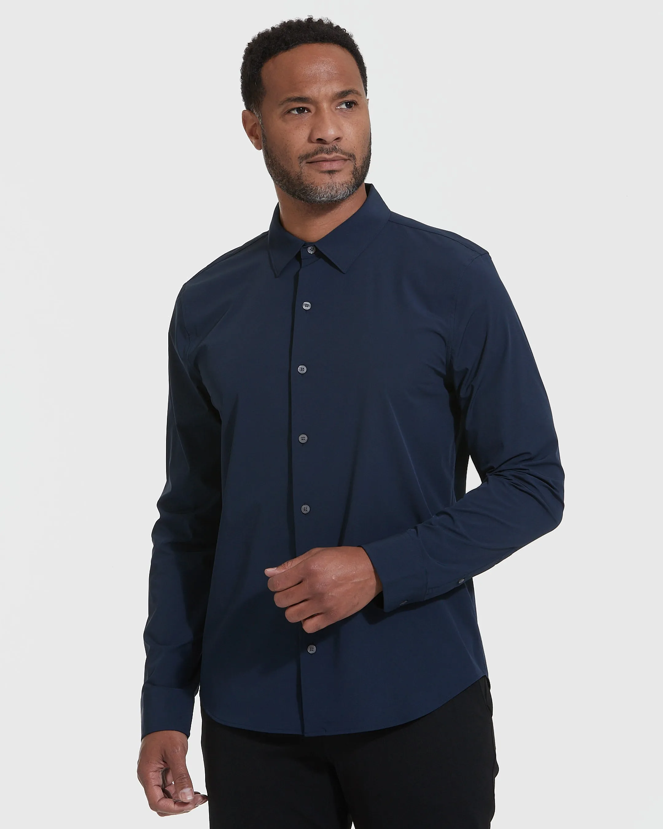 Navy Lightweight Dress Shirt sold by True Classic product image thumbnail 3