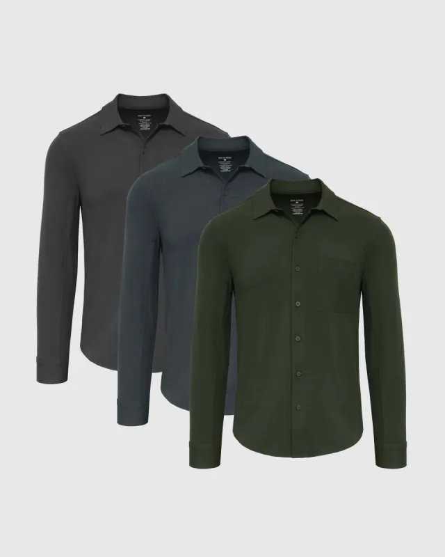 Long Sleeve Ripstop Commuter Shirt 3-Pack sold by True Classic