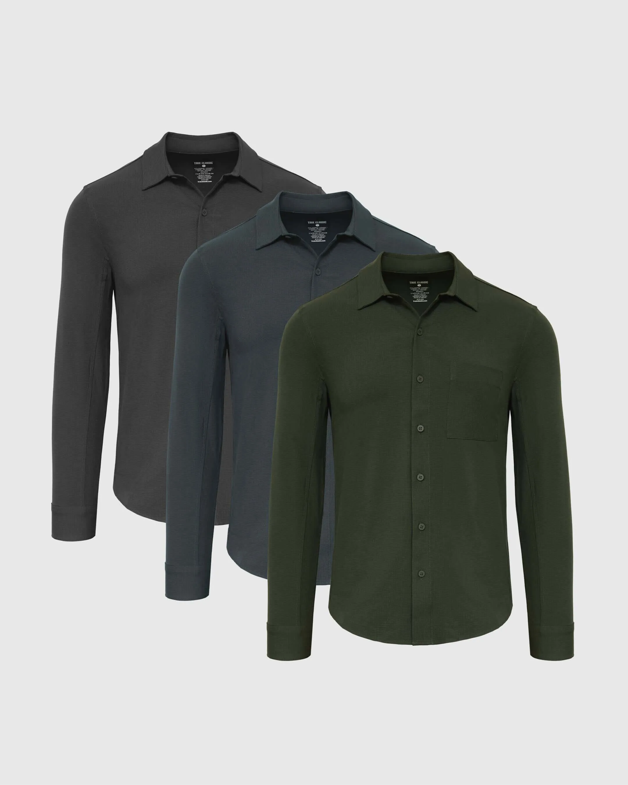 Long Sleeve Ripstop Commuter Shirt 3-Pack sold by True Classic