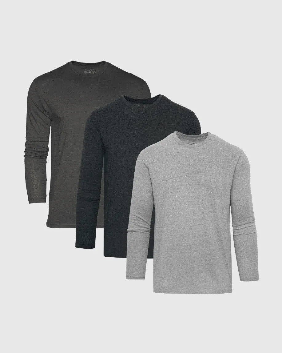 Gray Tones Long Sleeve Crew Neck 3-Pack sold by True Classic
