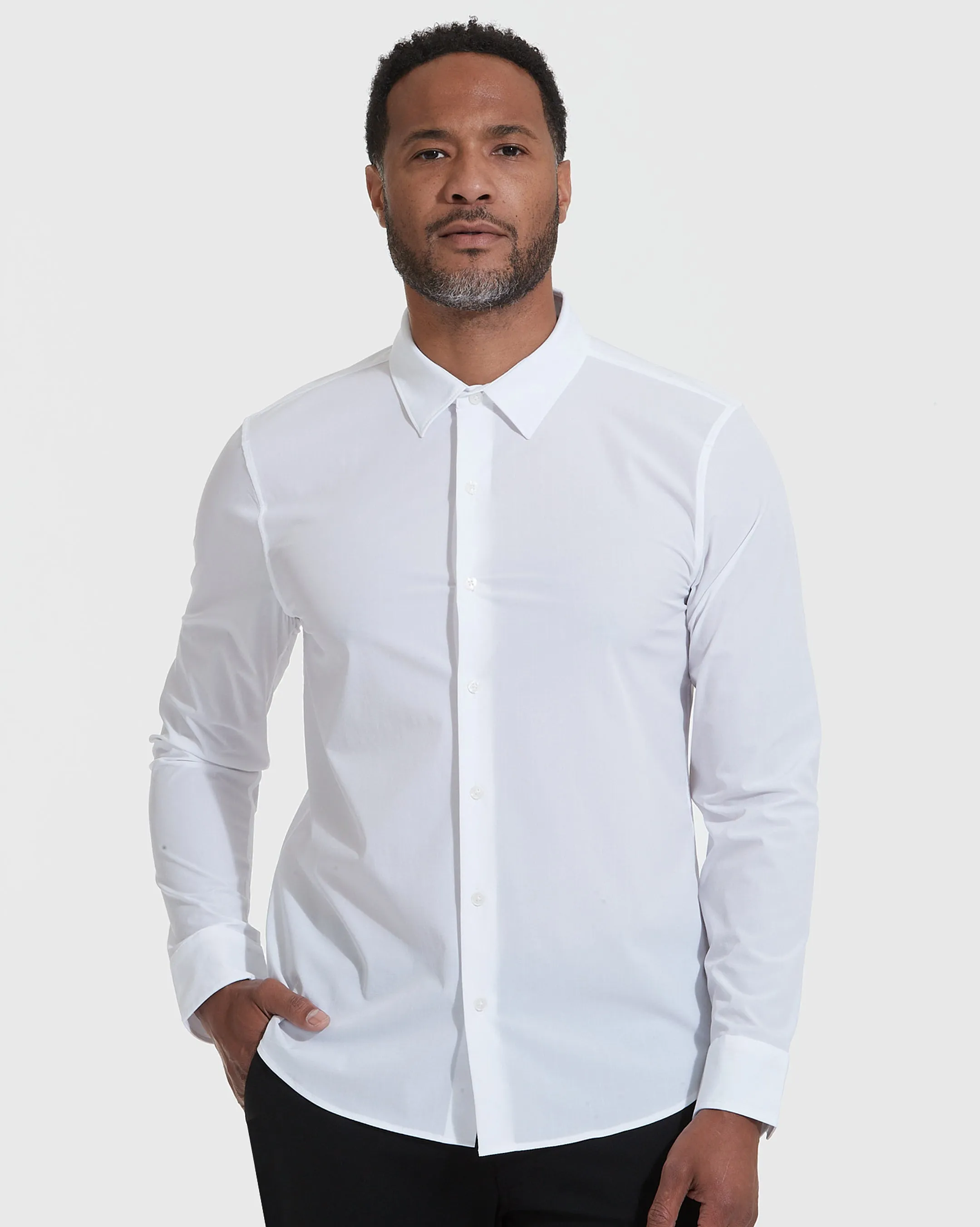 White Lightweight Dress Shirt sold by True Classic