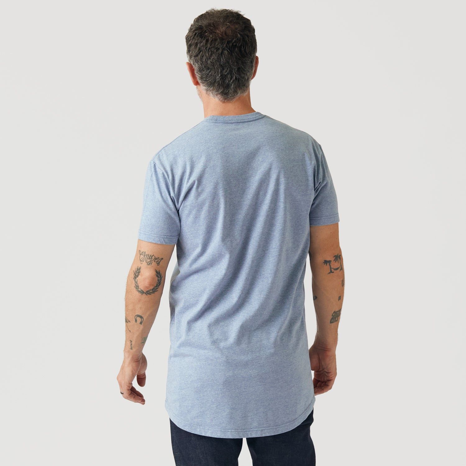 Heather Indigo Tall Round Hem Crew Neck T-Shirt sold by True Classic product image thumbnail 3