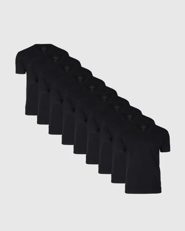 All Black V-Neck Tee 9-Pack sold by True Classic