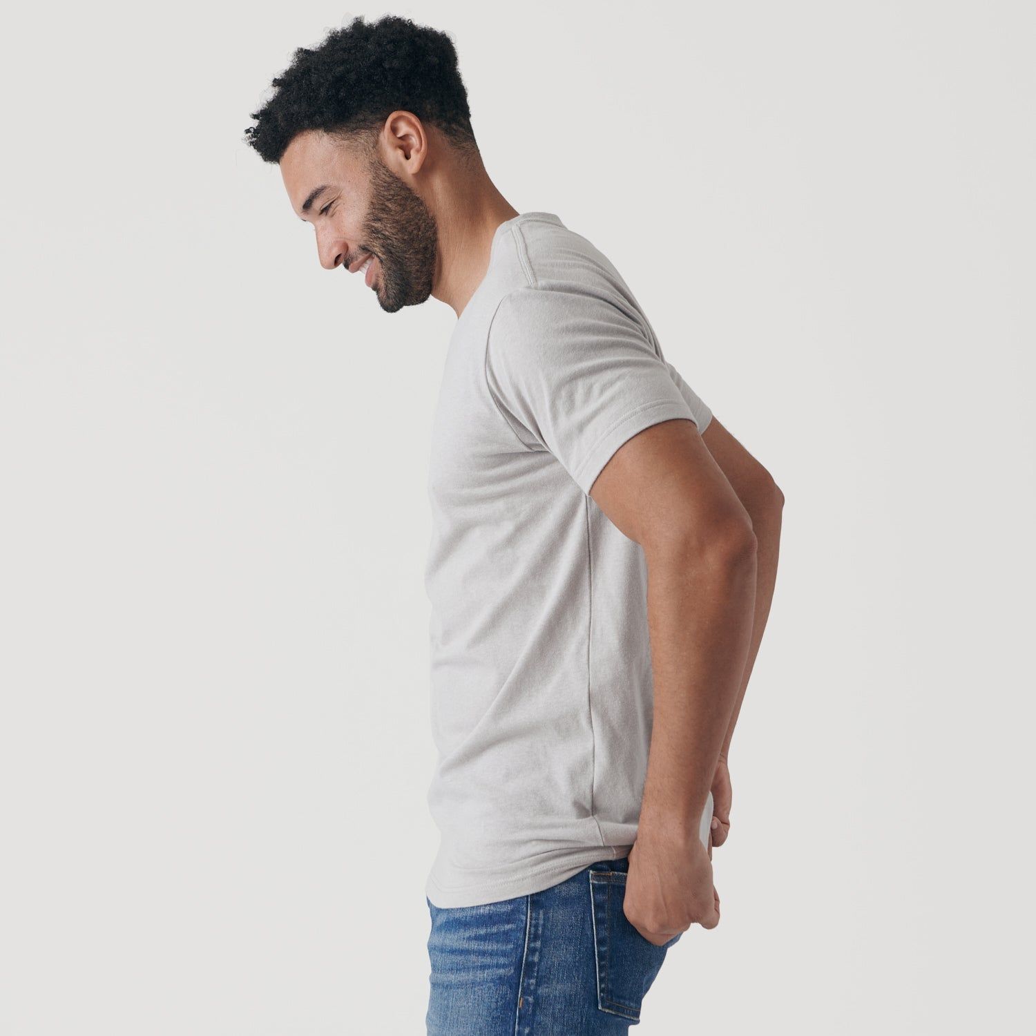 Light Gray V Neck T Shirt sold by True Classic product image thumbnail 4
