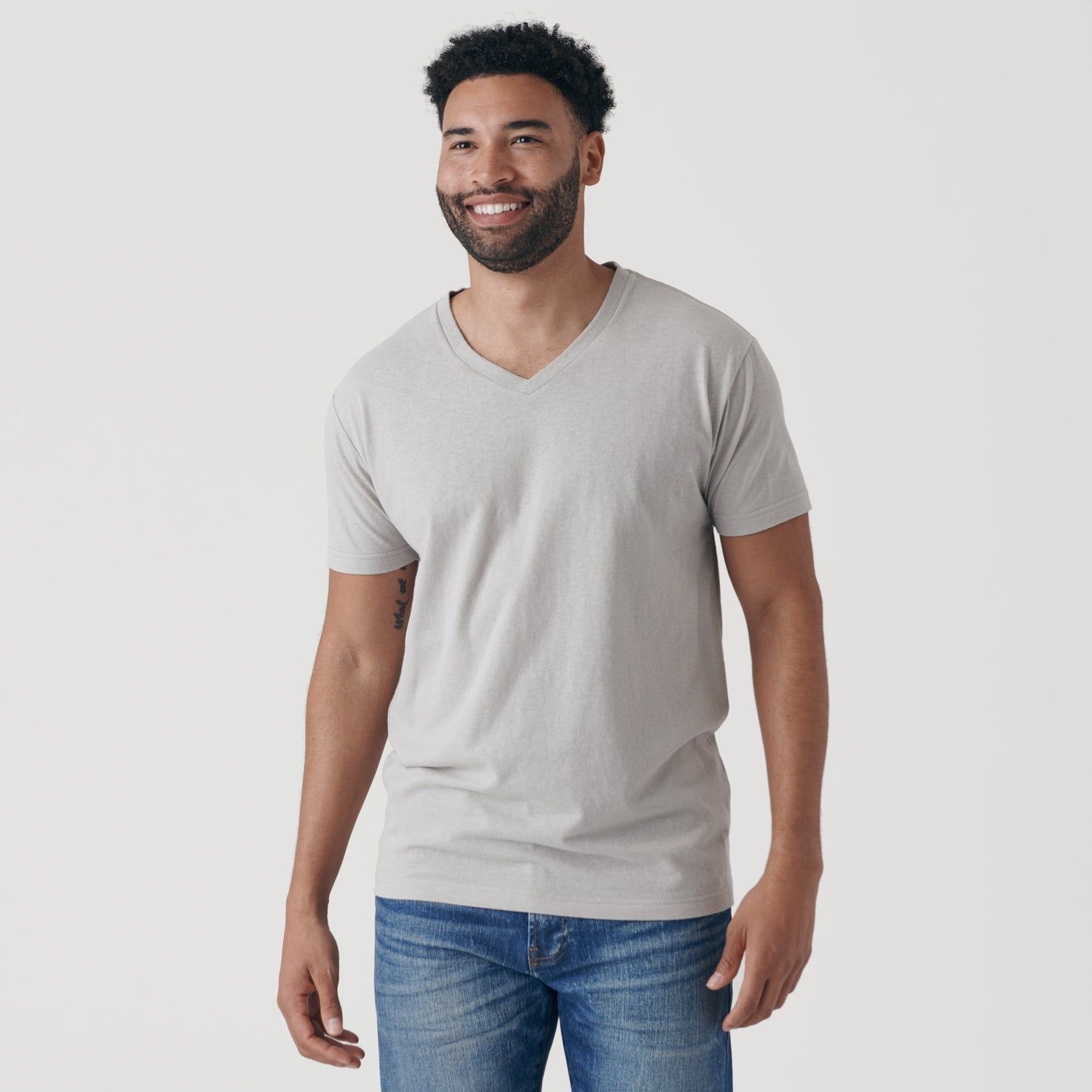 Light Gray V Neck T Shirt sold by True Classic