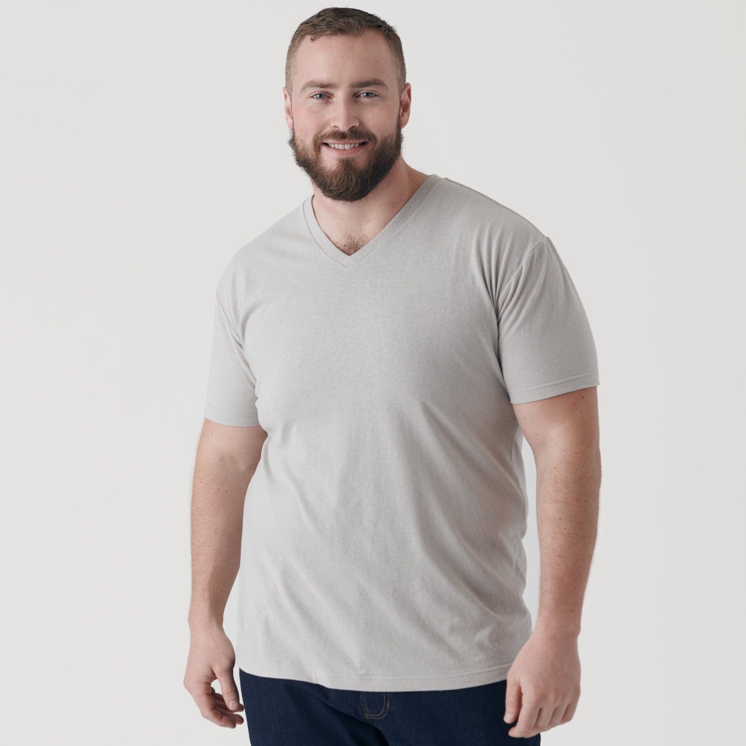 Light Gray V Neck T Shirt sold by True Classic product image thumbnail 5