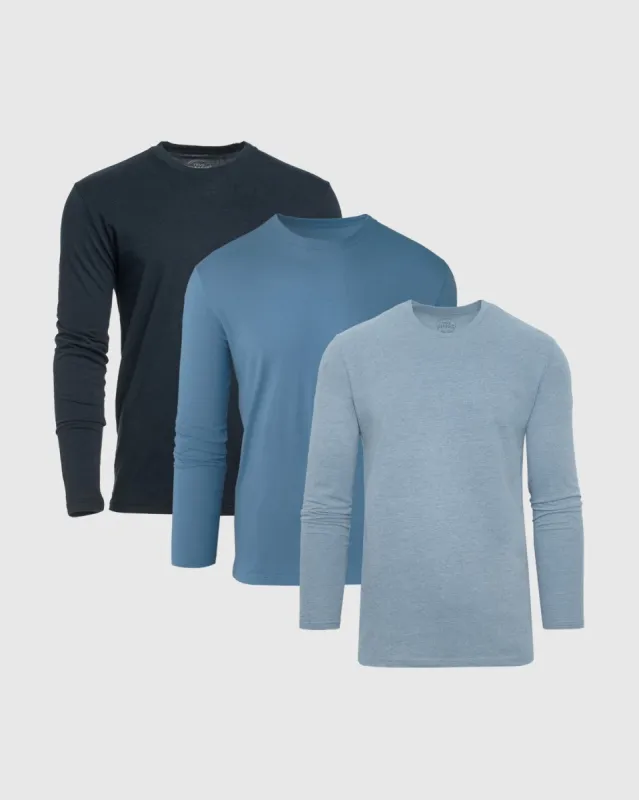 Blues Long Sleeve Crew Neck 3-Pack sold by True Classic