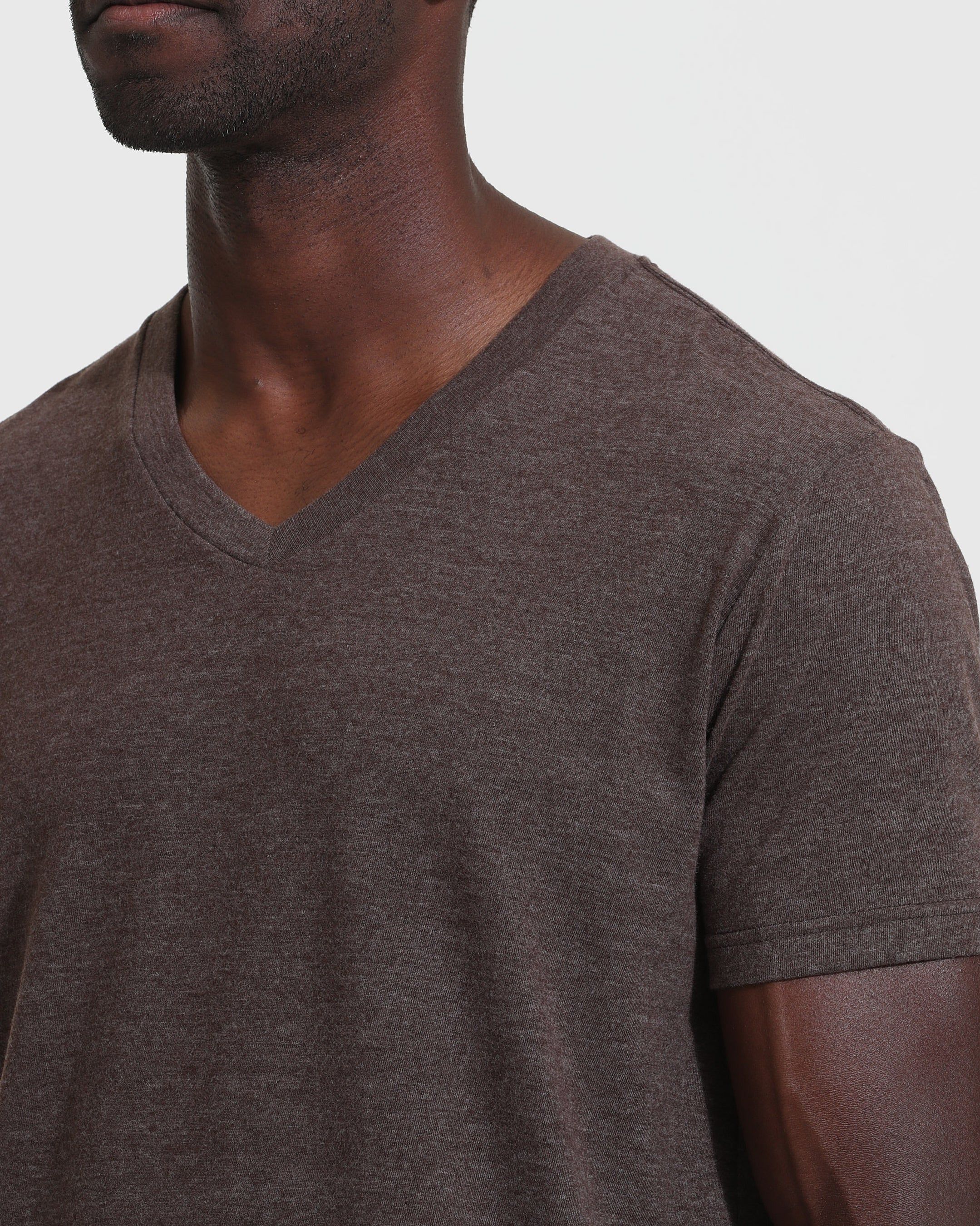 Heather Dark Oak V-Neck T-Shirt sold by True Classic product image thumbnail 5