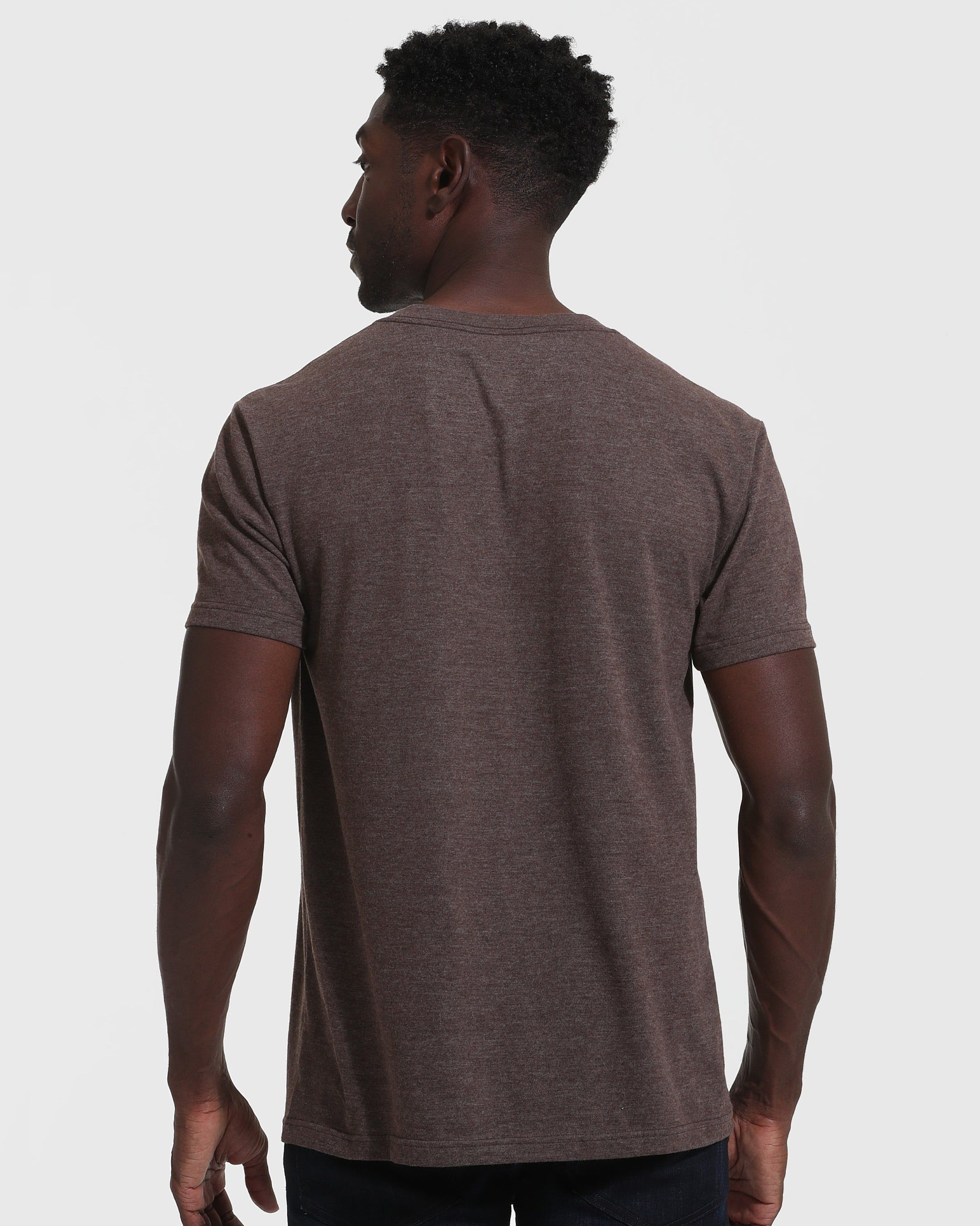Heather Dark Oak V-Neck T-Shirt sold by True Classic product image thumbnail 4
