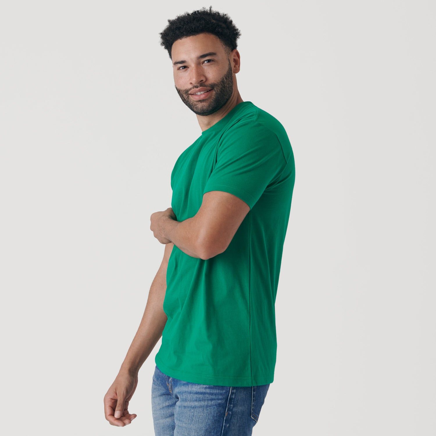 Kelly Green Crew Neck T-Shirt sold by True Classic product image thumbnail 4