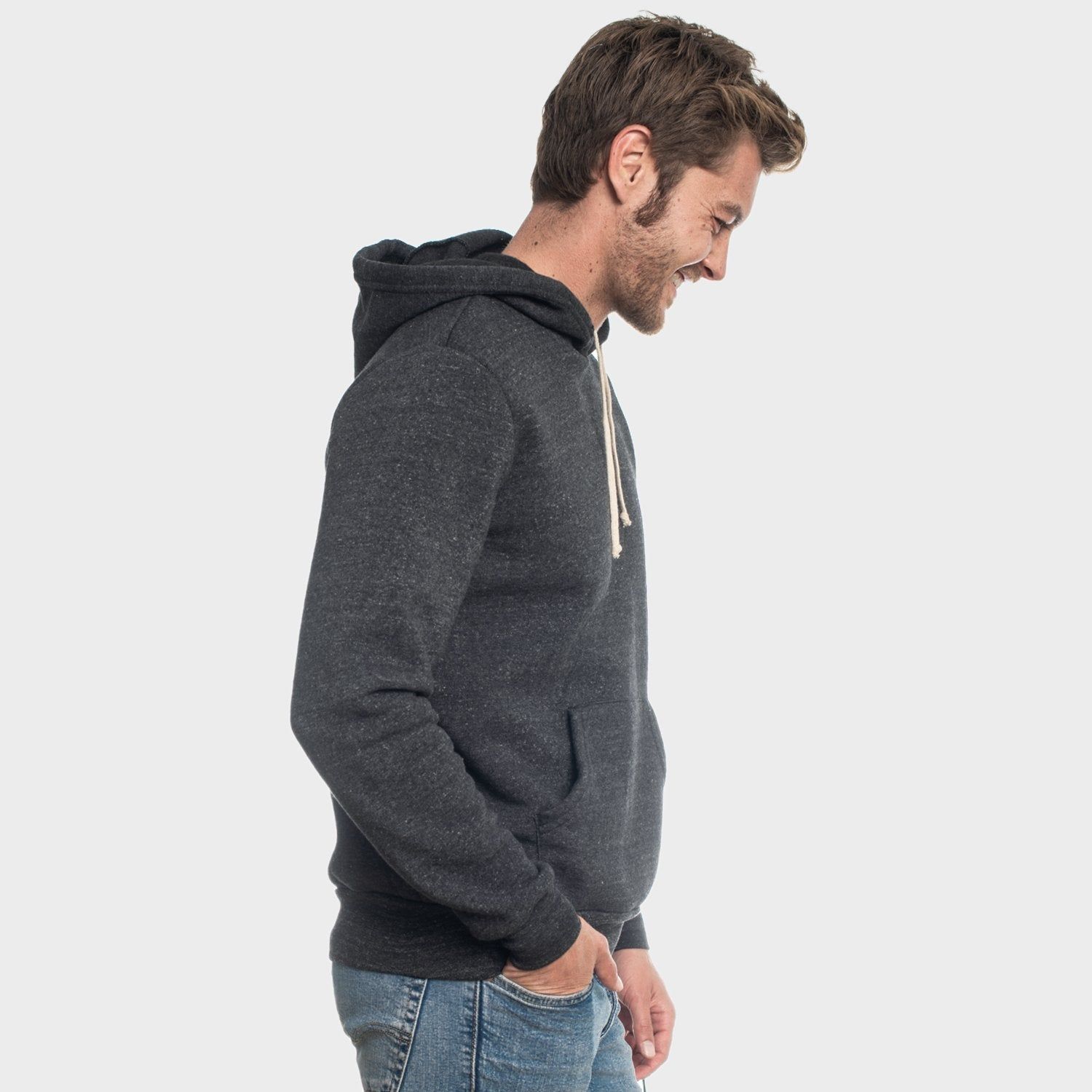 Charcoal Black Fleece Pull Over Hoodie sold by True Classic product image thumbnail 4