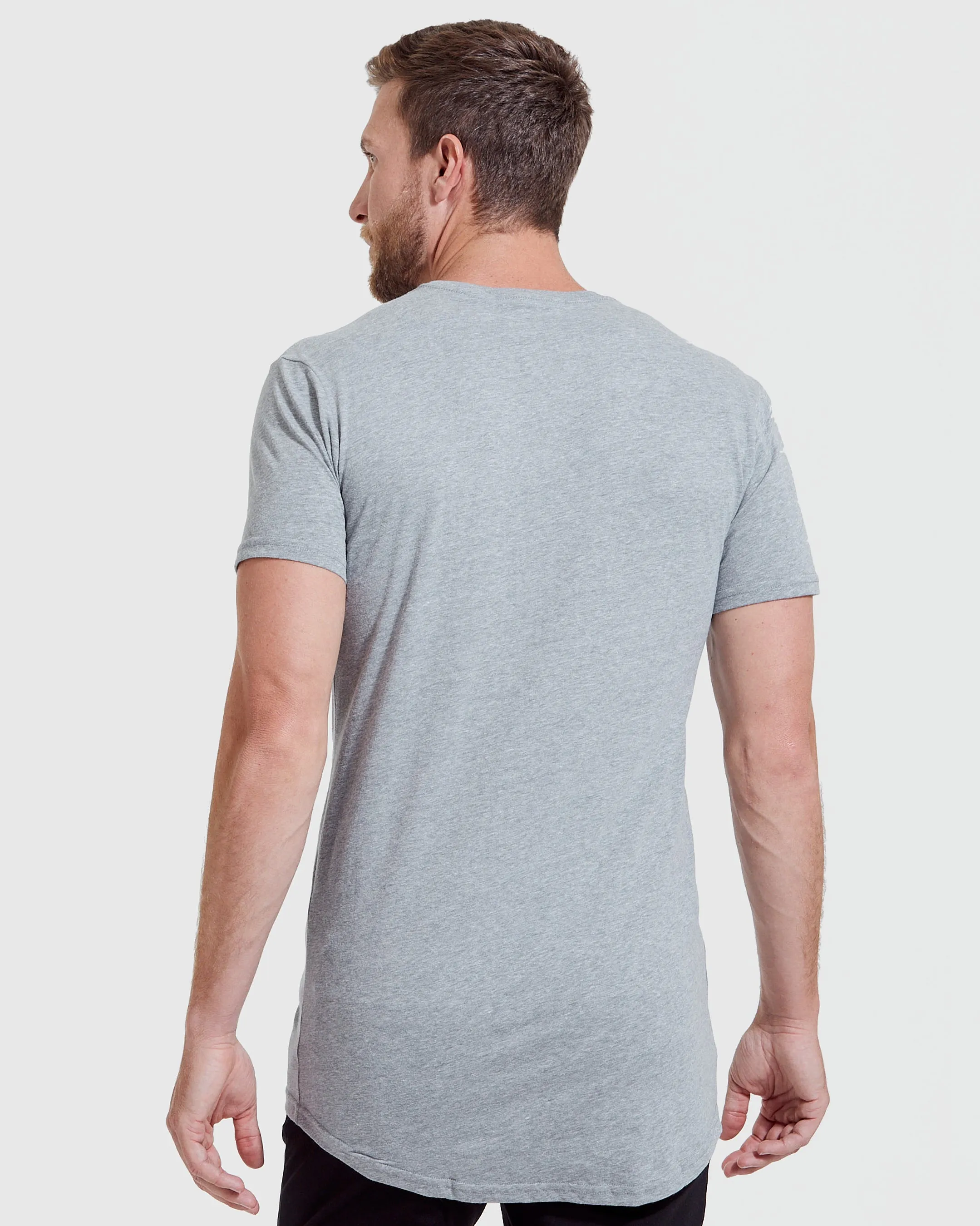 Heather Gray Tall Round Hem Crew Neck T-Shirt sold by True Classic product image thumbnail 4