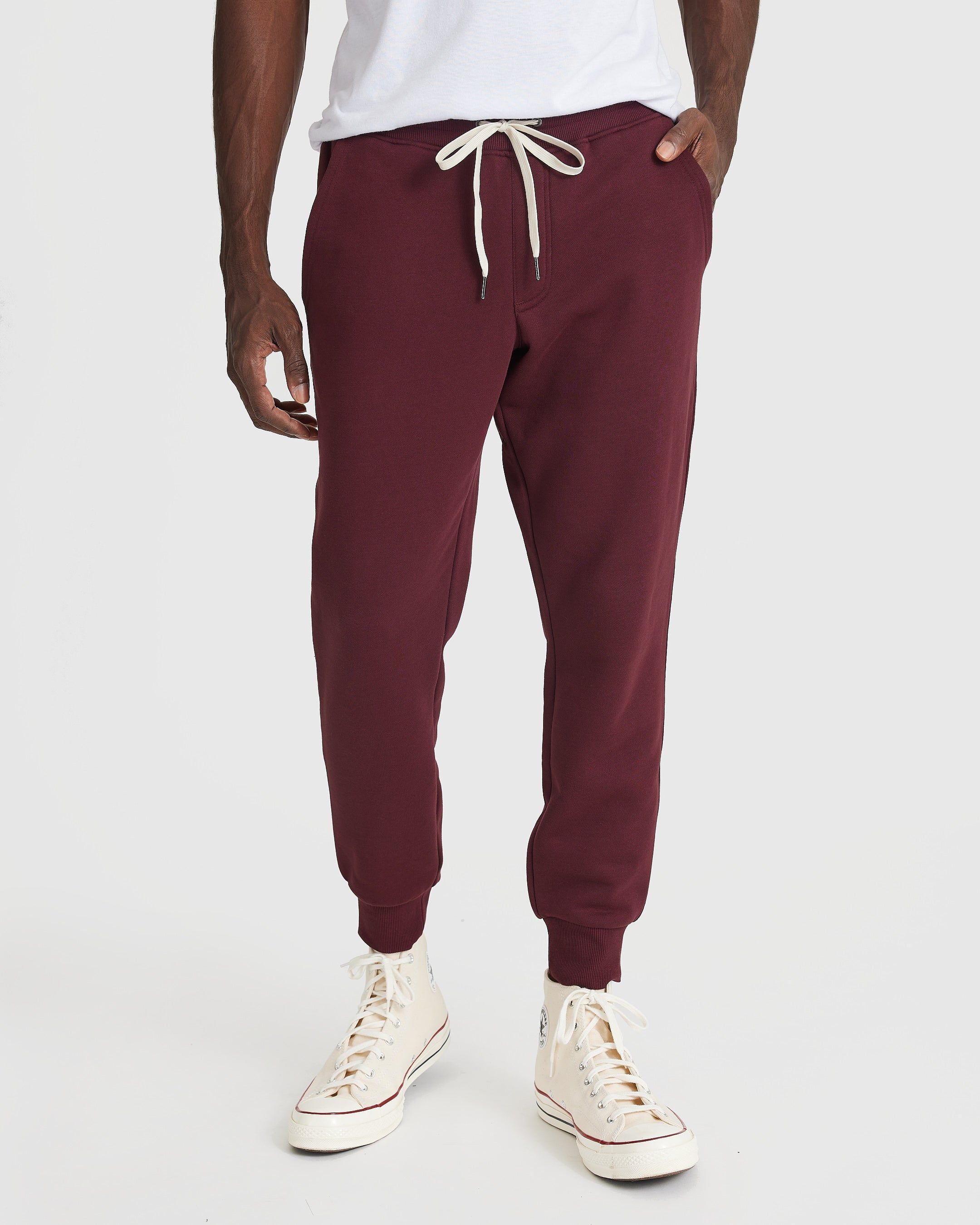 Mahogany Fleece French Terry Joggers sold by True Classic