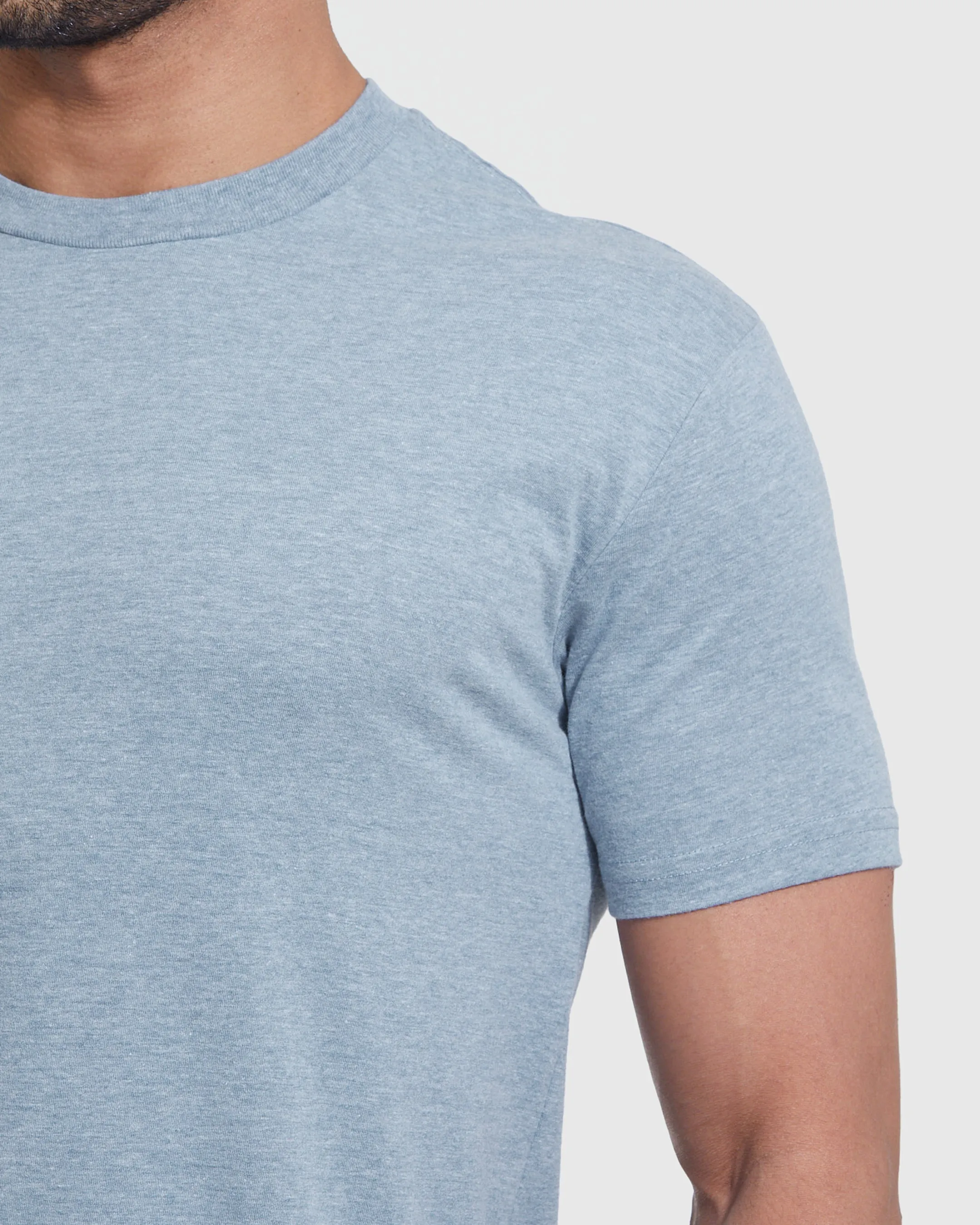 Heather Indigo Crew Neck T-Shirt sold by True Classic product image thumbnail 5