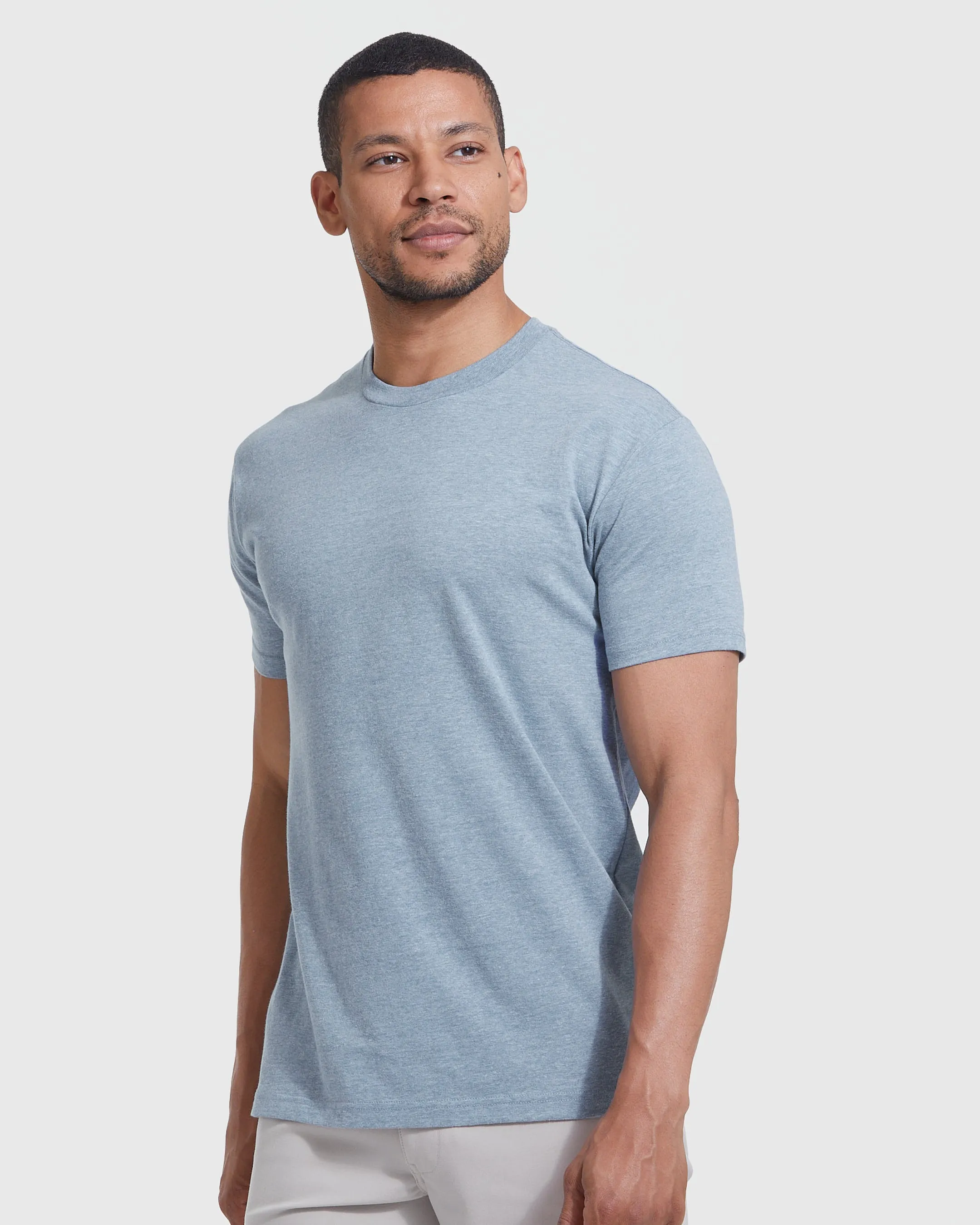 Heather Indigo Crew Neck T-Shirt sold by True Classic