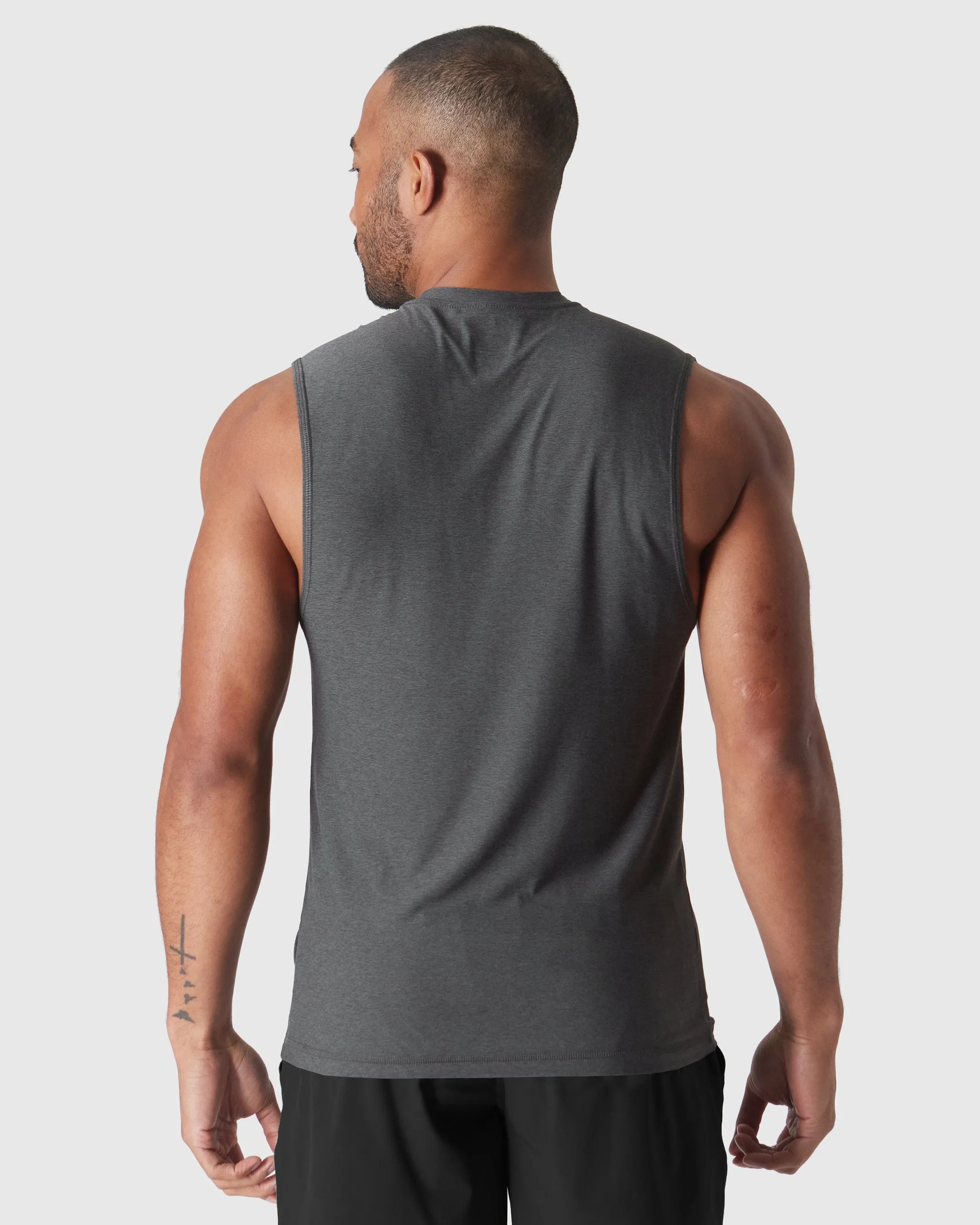 Charcoal Heather Gray Active Sleeveless Muscle Tee sold by True Classic product image thumbnail 3