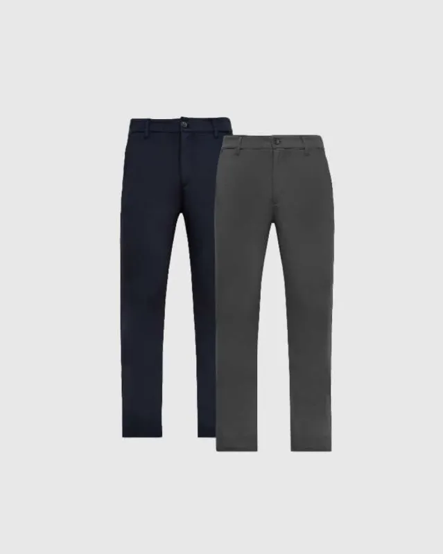 Navy and Gray Slim Comfort Knit Chino Pant 2-Pack sold by True Classic