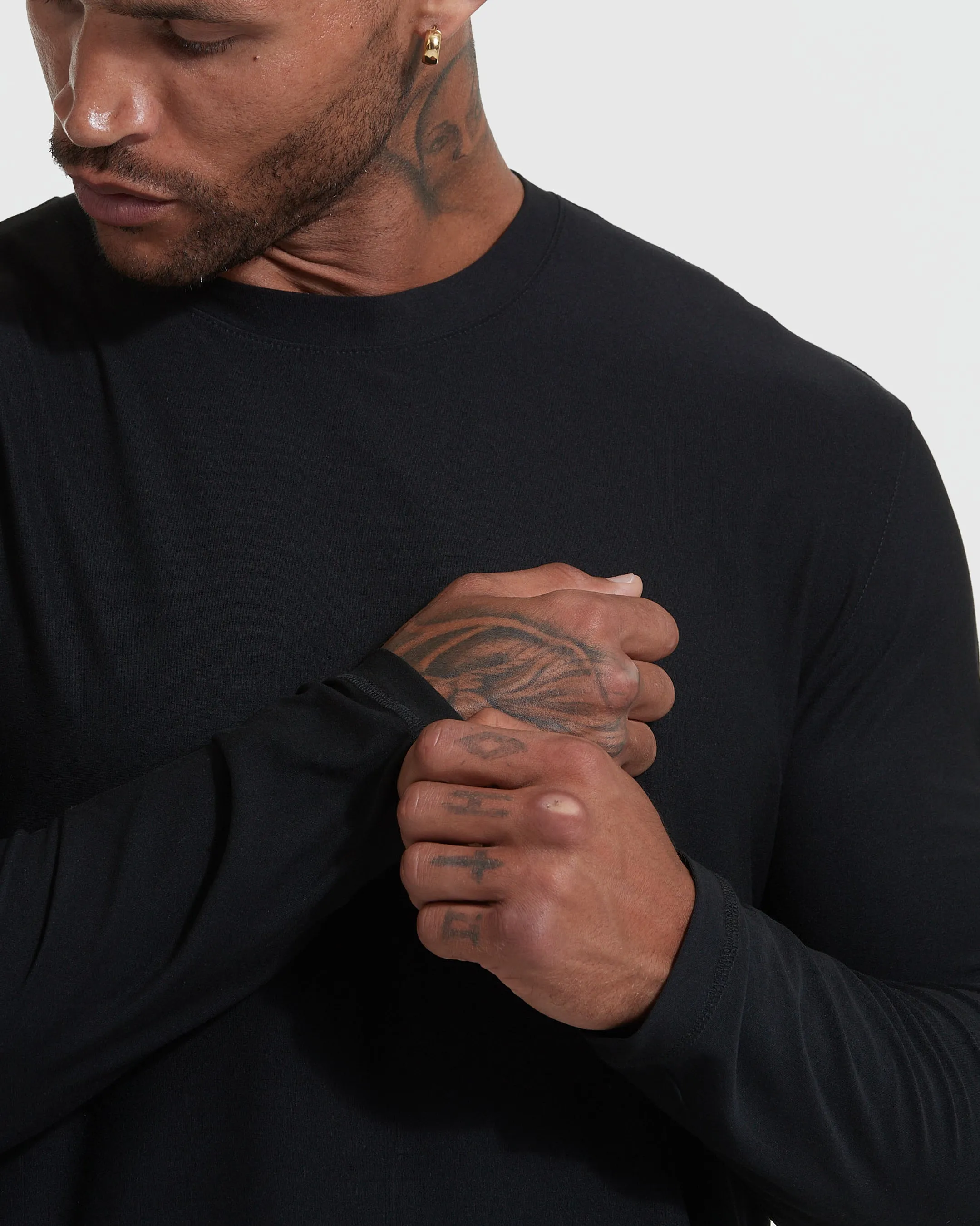Black Active Long Sleeve Crew Neck T-Shirt sold by True Classic product image thumbnail 5