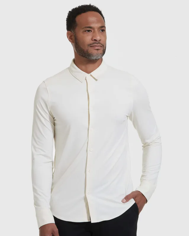 Ecru Long Sleeve Do-It-All Comfort Shirt sold by True Classic