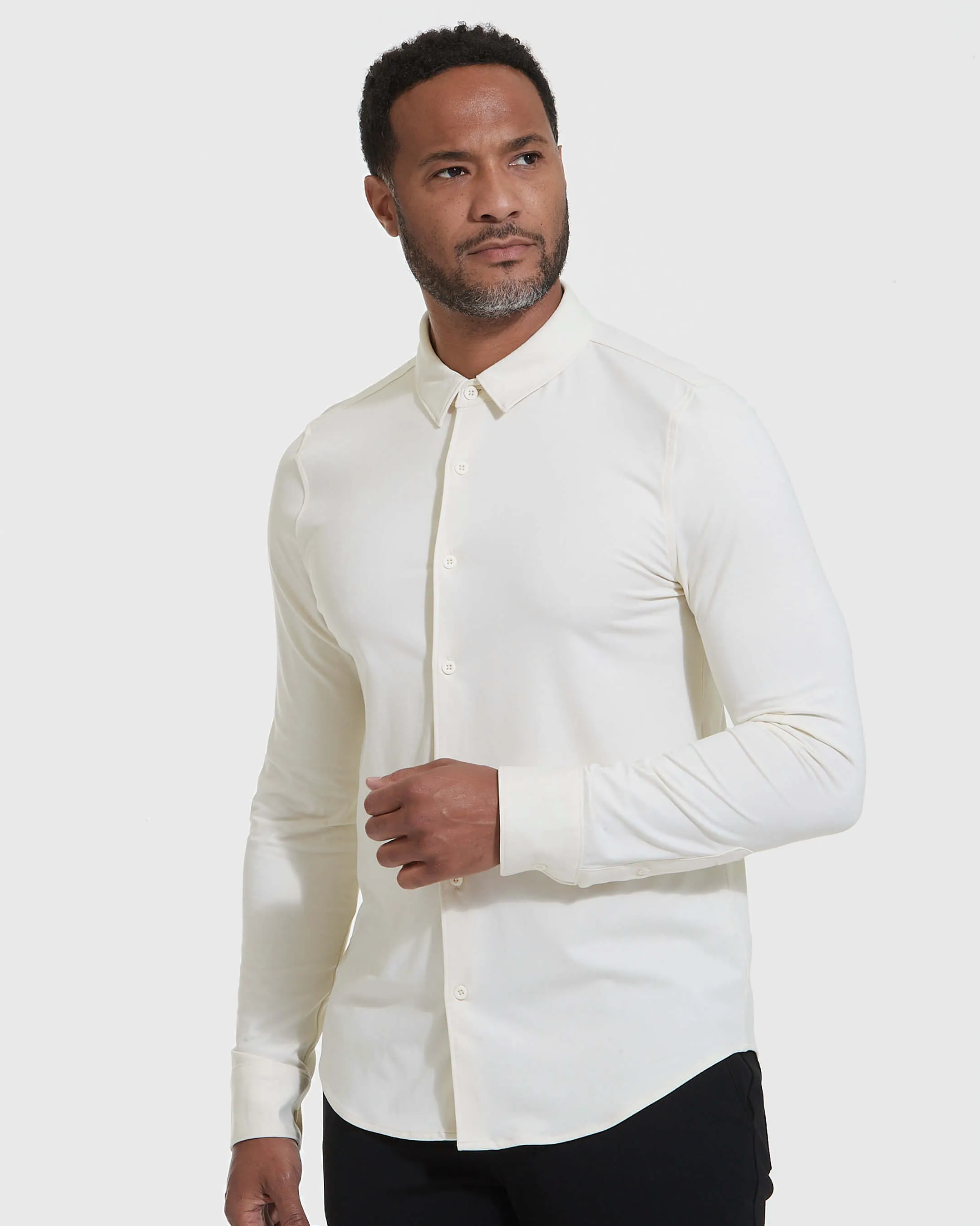Ecru Long Sleeve Do-It-All Comfort Shirt sold by True Classic product image thumbnail 3