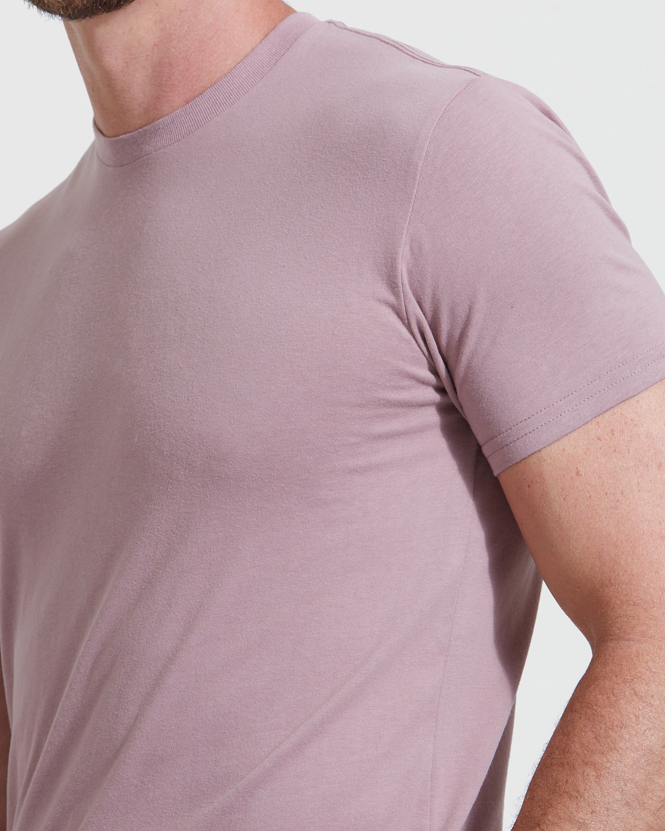 Mineral Mauve Tall Round Hem Crew Neck T-Shirt sold by True Classic product image thumbnail 5