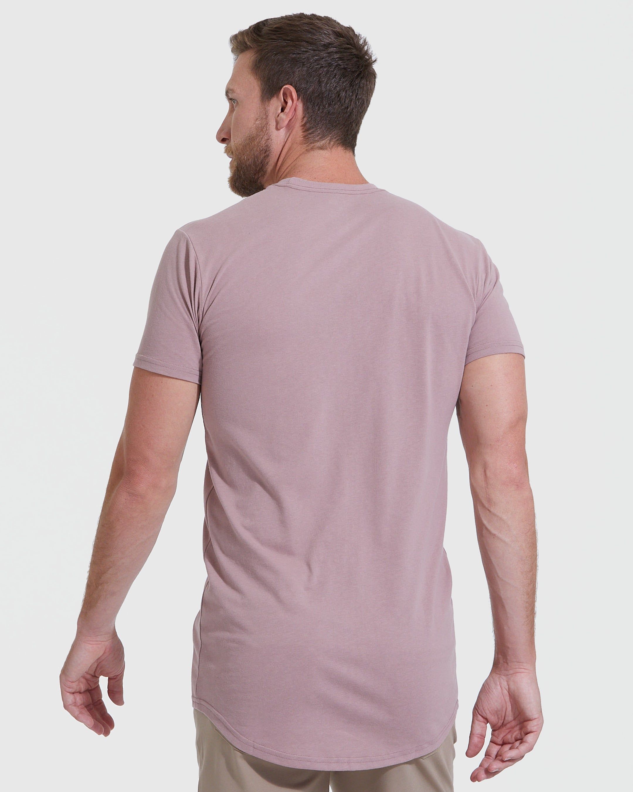 Mineral Mauve Tall Round Hem Crew Neck T-Shirt sold by True Classic product image thumbnail 4