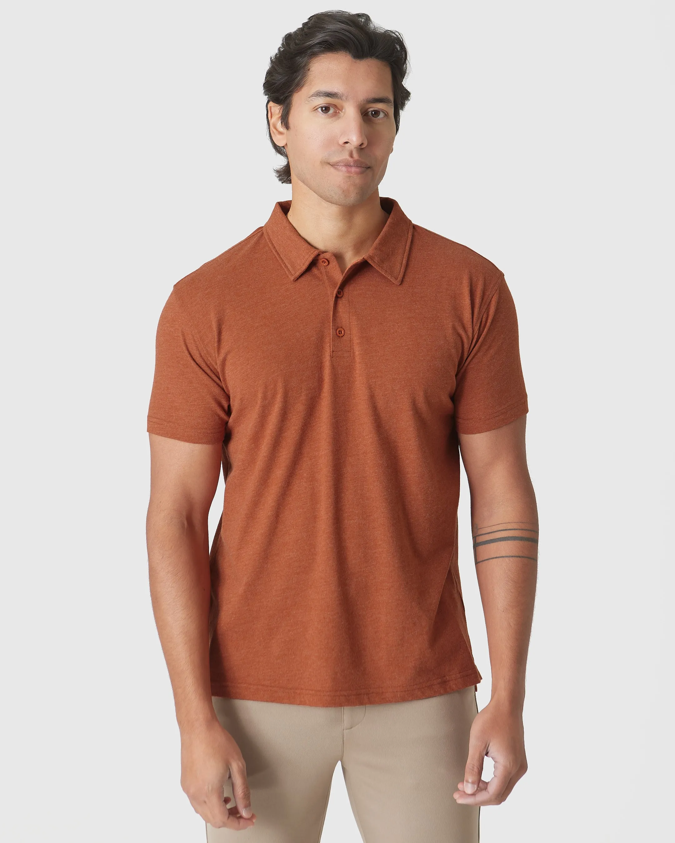 Gingersnap Heather Polo sold by True Classic