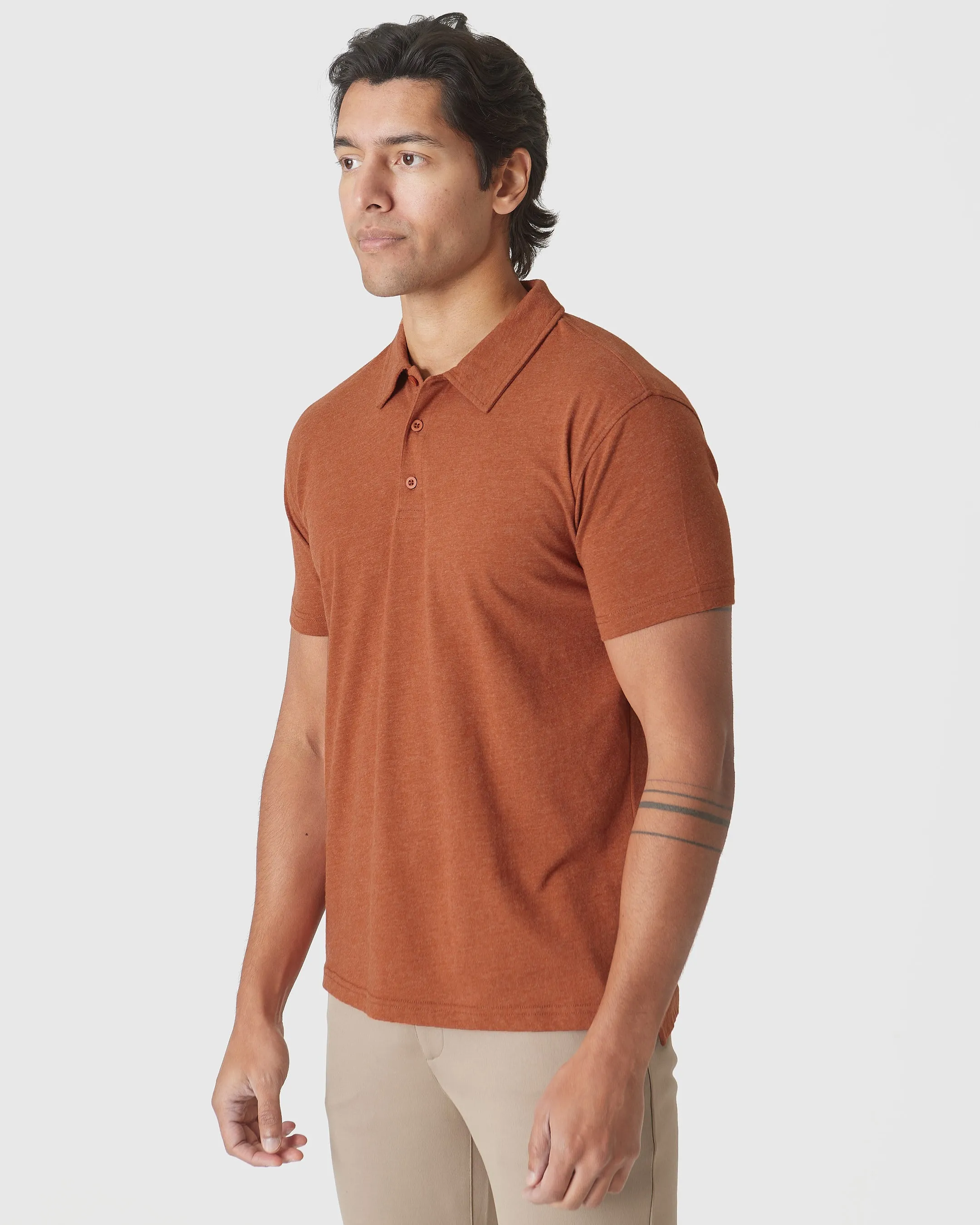 Gingersnap Heather Polo sold by True Classic product image thumbnail 4