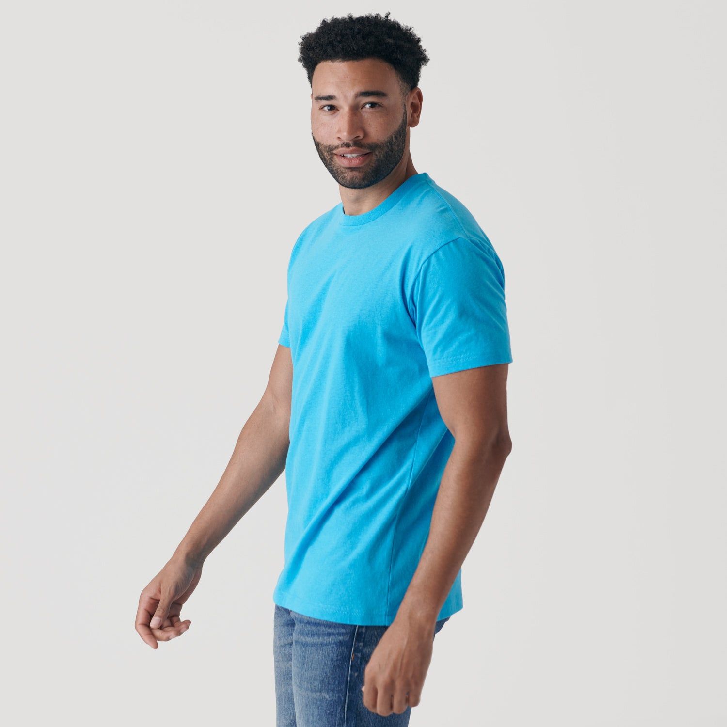 Turquoise Crew Neck T-Shirt sold by True Classic product image thumbnail 4